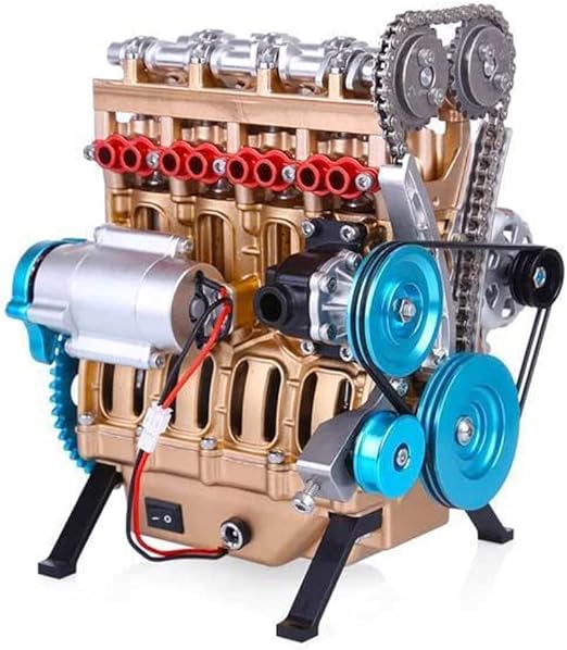 BATYY 4 Cylinder Car Engine Kit Model,Model Motor Engine Kit,4 Cylinder