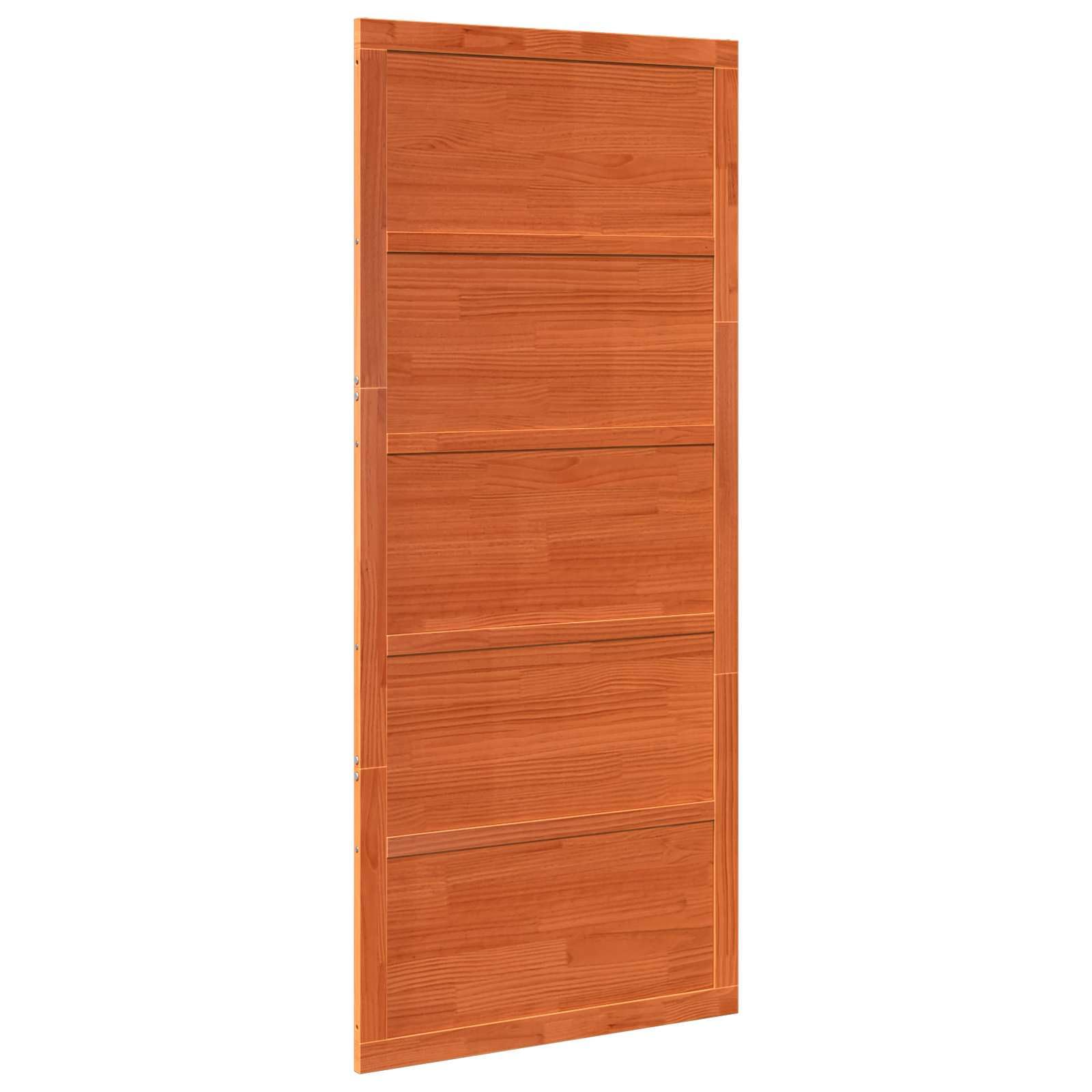 Porta scorrevole in legno di pino, stile rustico, marrone cerato