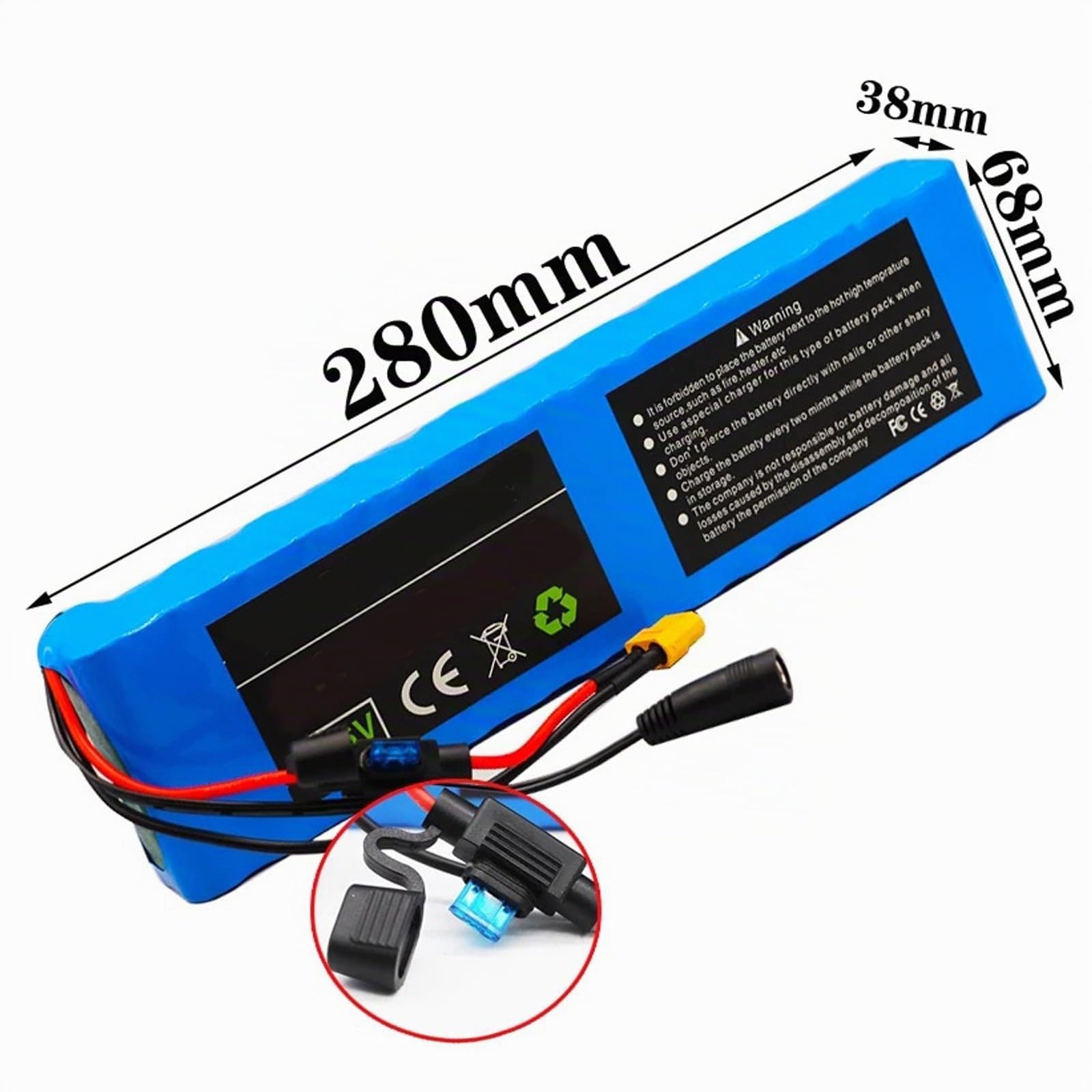 36V 10Ah 12Ah 14Ah 20Ah E-Bike Batteria Agli Ioni Di Litio Con 42V 2A Caricabatterie 13S6P Bicicletta Elettrica Scooter Batteria Incorporata BMS Per 250W 300W 350W 500W Motore 36V 10Ah,XT60 Plug