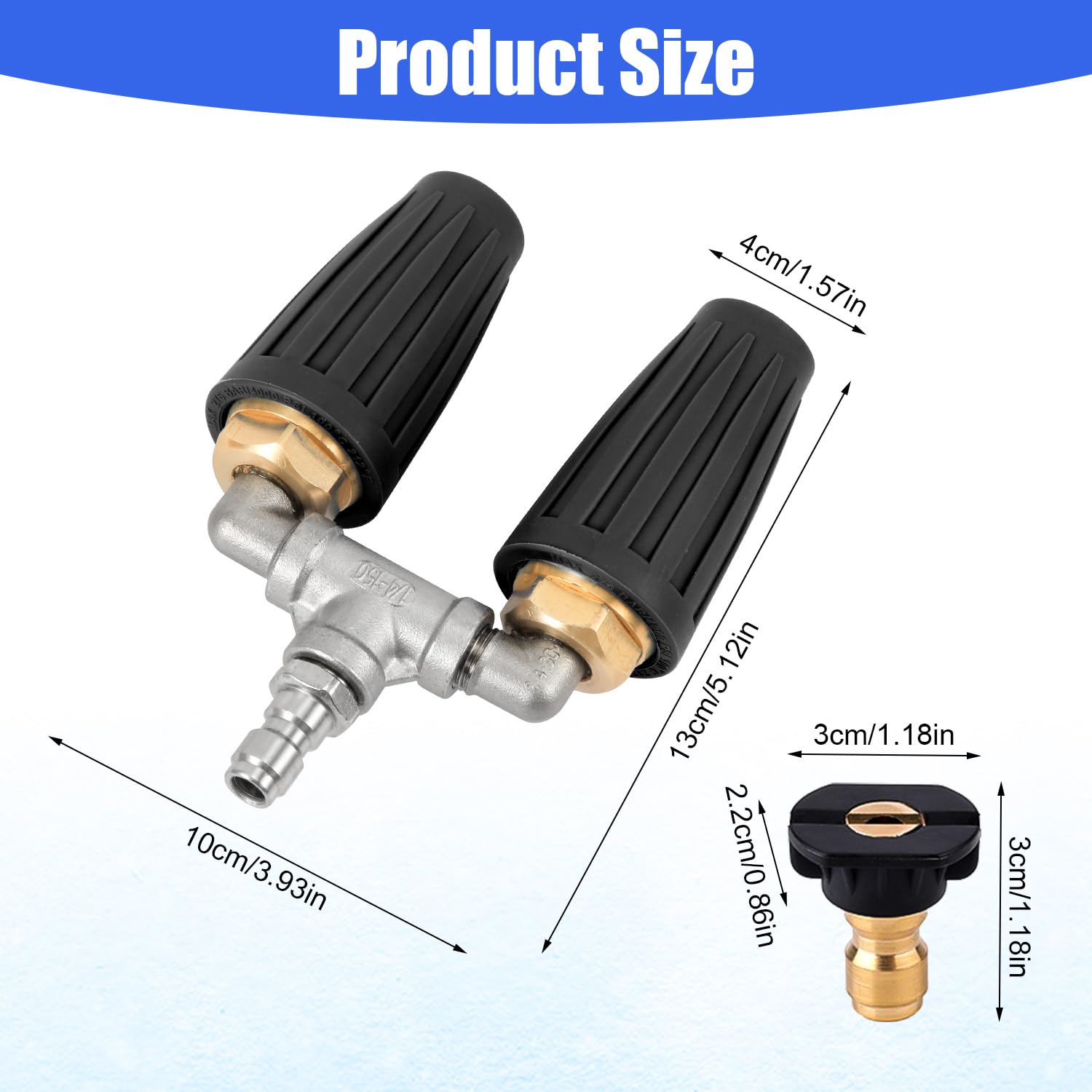 Dual Turbo Nozzle For Pressure Washer - 4000 PSI 360?? Rotating Power