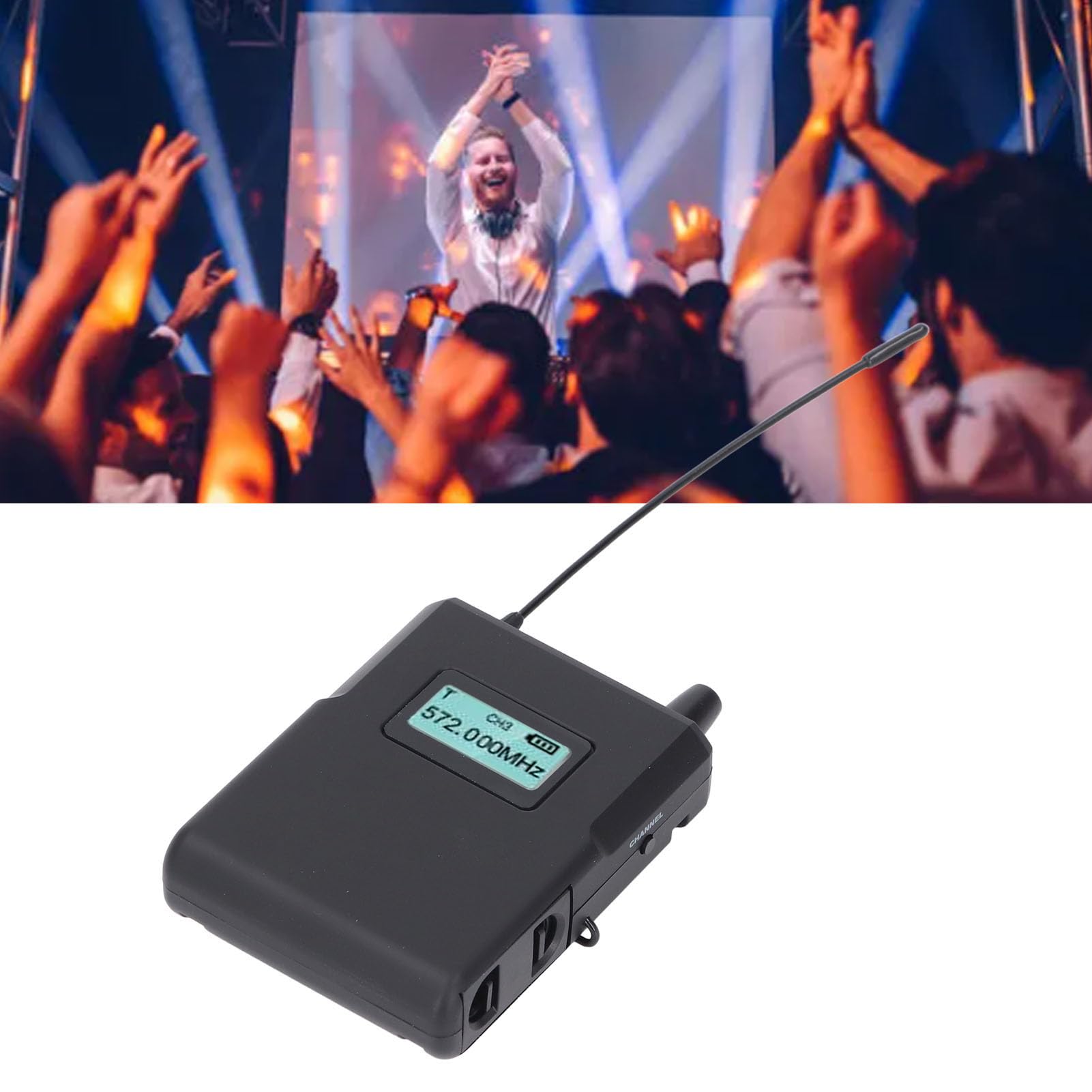 Digitaler Drahtloser IEM-Empfänger mit Anti-Interferenz für Live-Auftritte auf der Bühne, Einfache Bedienung für Kleine und Mittlere Bühnen, ABS-Material