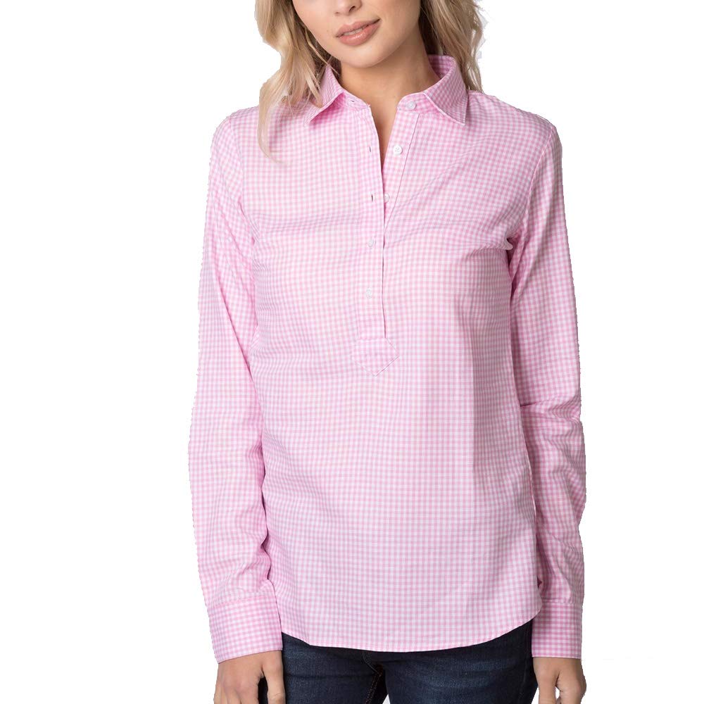 Rydale Women's Poppy Gingham Hannah Country Overhead Shirt Soft Cotton Shirt Blouse Top
