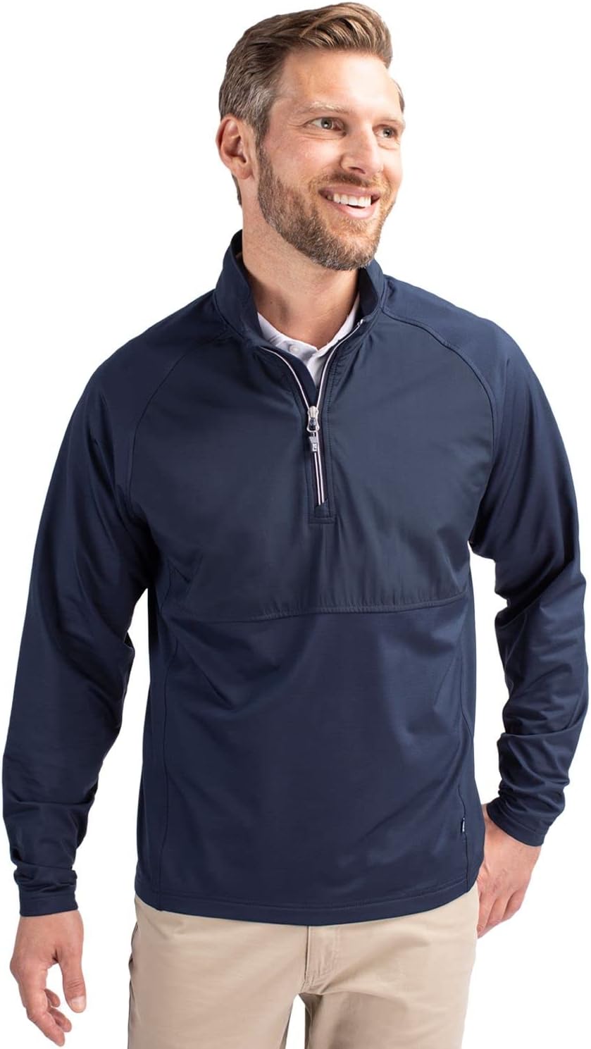 Cutter & Buck Mens Adapt Eco Knit Hybrid Recycled Mens Quarter Zip - Image 4