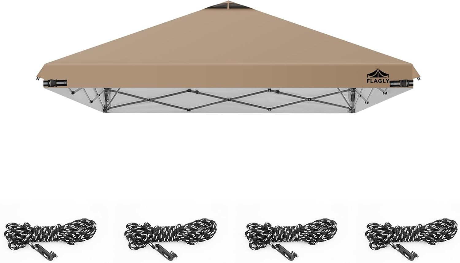 10x10ft Replacement Canopy Top with Air Vent, Waterproof & UV Protection Canopy Tent Top Cover for Straight Leg Canopy Frame - for Outdoor, Patio, Event, Trade Show (Khaki, 10x10ft)