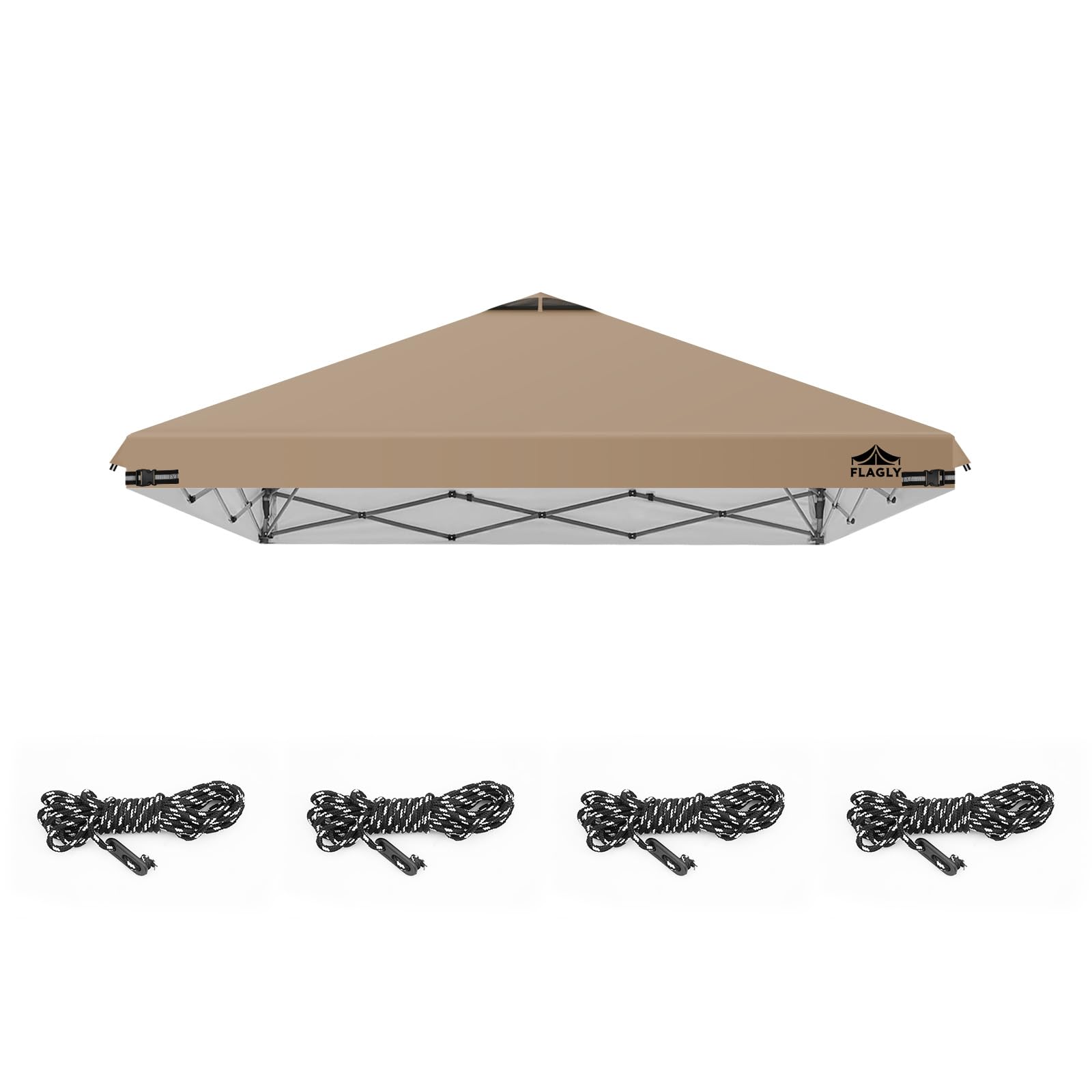 Photo 1 of 8x8ft Replacement Canopy Top with Air Vent, Waterproof & UV Protection Canopy Tent Top Cover for Straight Leg Canopy Frame - for Outdoor, Patio, Event, Trade Show (Khaki, 8x8ft)