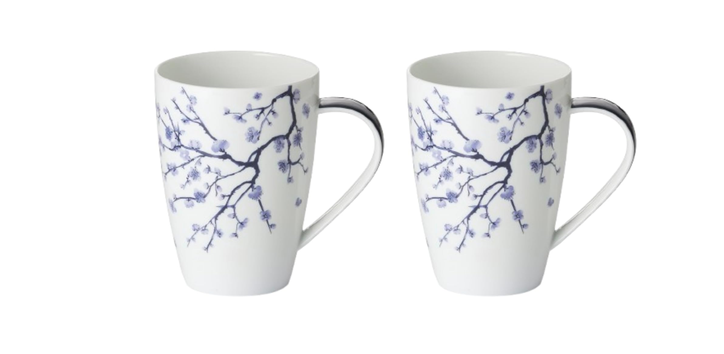 Teemando® Tea-for-one Set "Yama" aus Porzellan, 4-teilig, Kanne 0,4 l, Tasse 0,2 l, Kirschblüten-Motiv, + 2 X Becher "Yama" Porzellan 0,5 l H 13,4 cm, Ø 9,3 cm von Cha Cult
