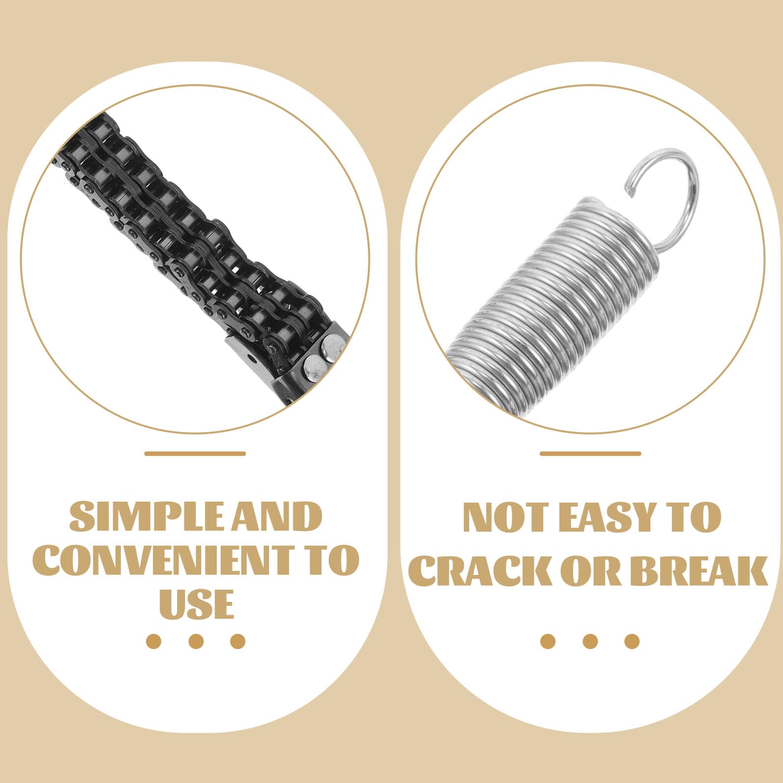 Mikinona Kit pour Pédale de Grosse Caisse Double Chaîne Ressorts et Vis Métalliques Accessoires de Remplacement Compatibles avec Pédales de Batterie Standard