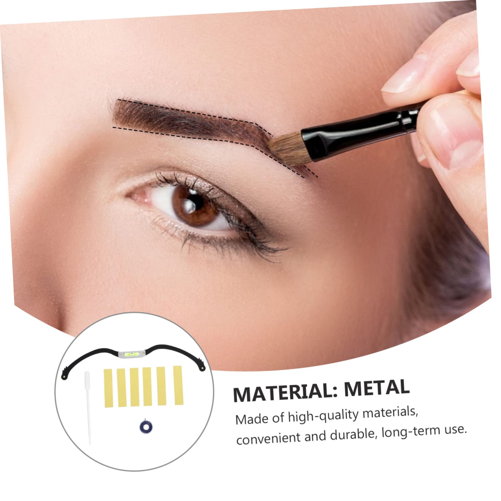 POPETPOP 5 Pz Livello Ausiliario Del Del Sopracciglio Righello Per Sopracciglia Microblading Adesivo Misura Sopracciglia Strumento Rifinitura Delle Sopracciglia Metallo