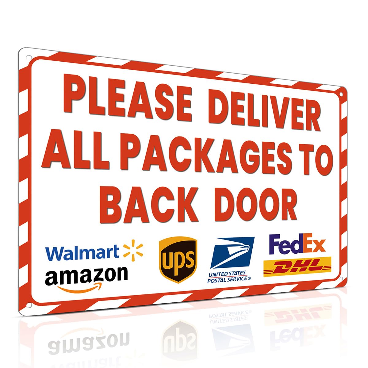Delivery Sign for Outdoor Use 8x12 Inch Delivery Instructions for Packages - Please Deliver All Packages to Back Door