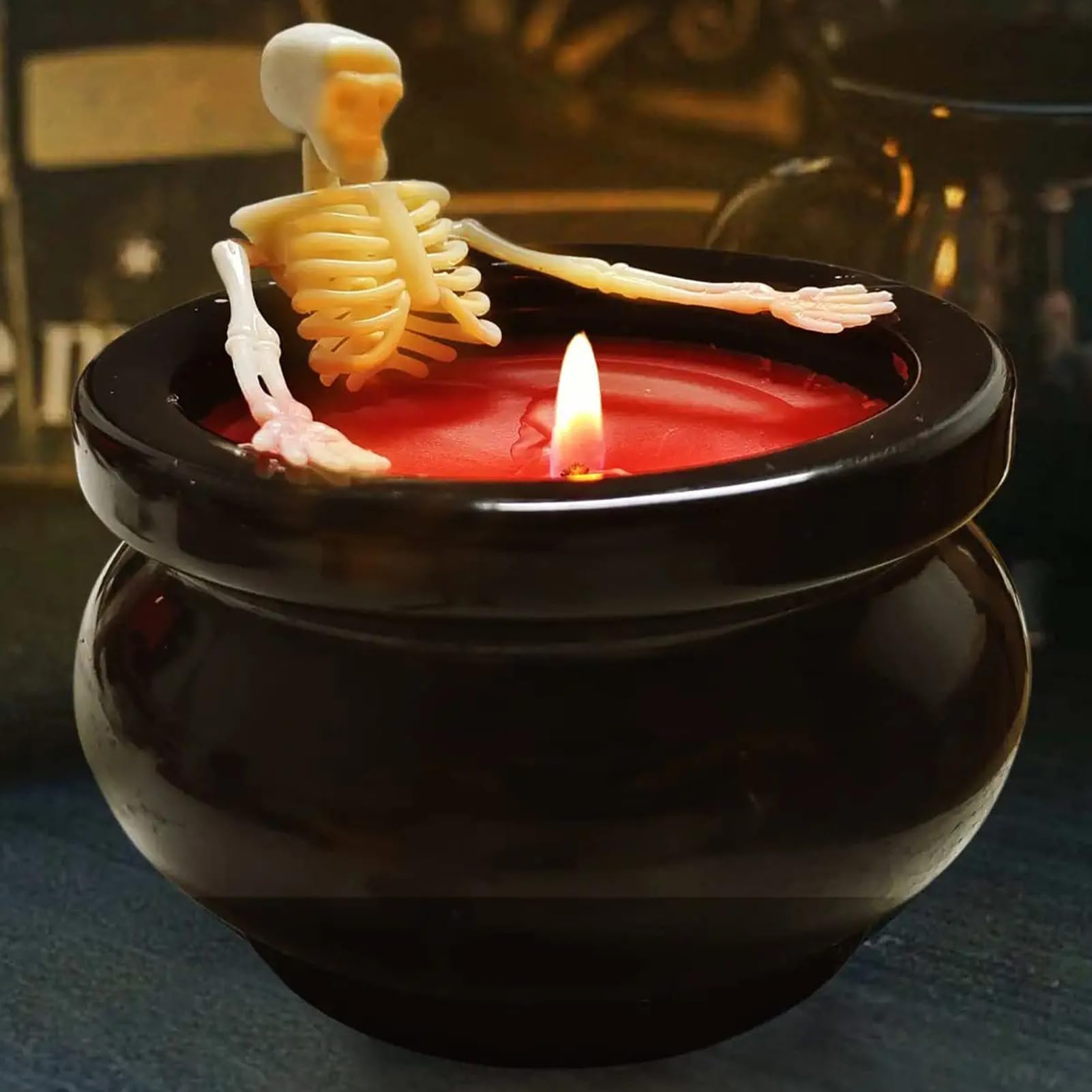Upiorne Świece Straszne Świecące Długotrwałe Dekoracje | Halloween Dekoracje Świece Szkielet Straszne Dekoracje Do Wnętrz na Stół, Kominek, Półkę, Biurko, W Wiejskim, Dla Kobiet i