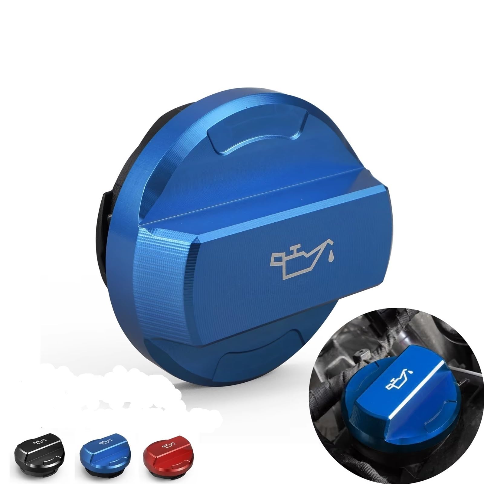 Tapón de llenado de aceite de motor Para SEAT Para Ibiza Para 6J Para Leon Para 5F Tapa Llenado Aceite Aluminio Tapones Repuesto Accesorios 1 Pieza(Blue)