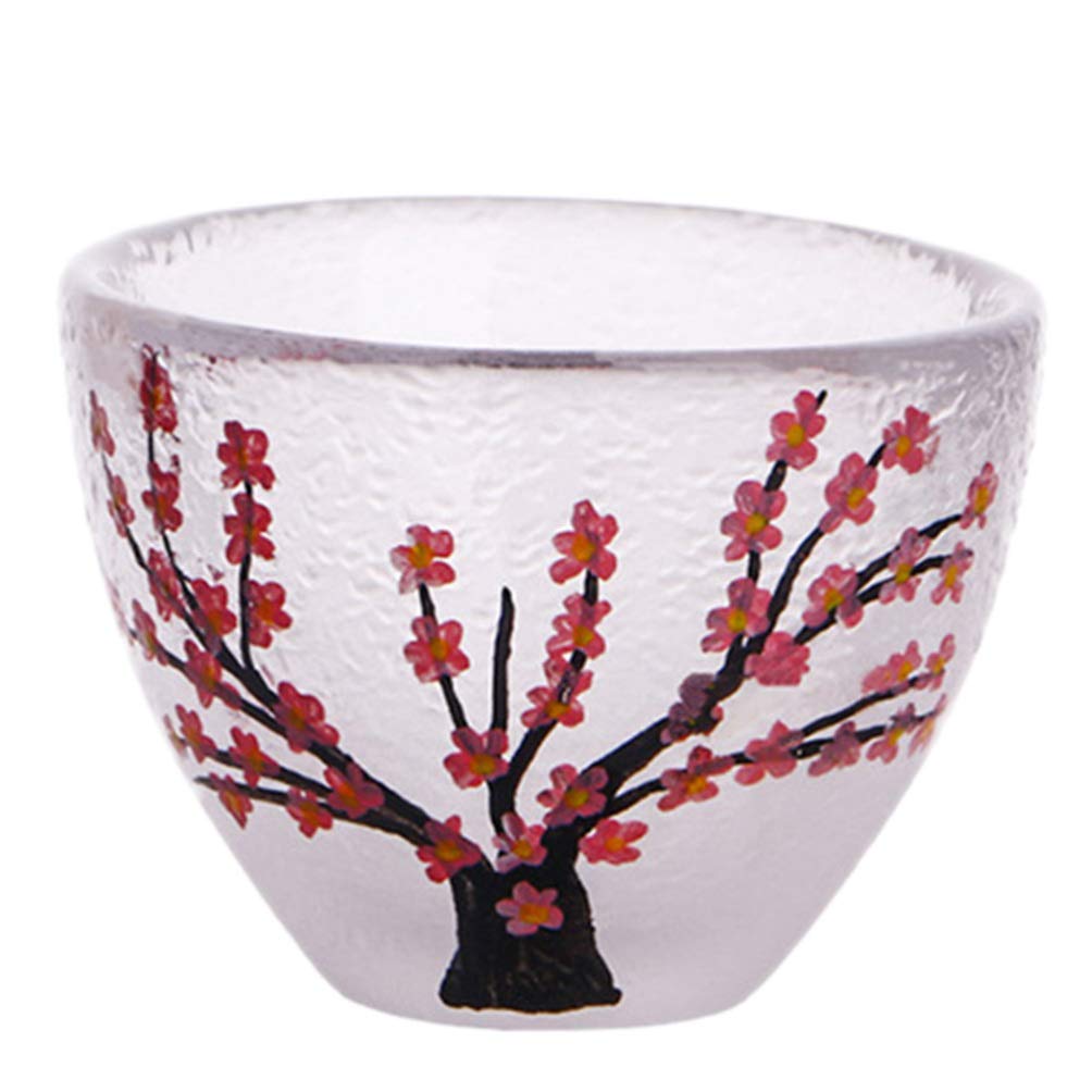Buy Kichvoe Japanese Sake Glasses Clear Glass Sake Cups Cherry Blossoms