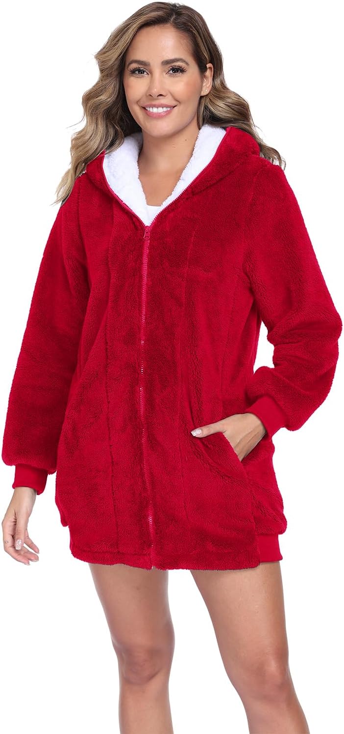 RONGTAI Womens Oversized Jacket Casual Full Zip Up Hoodies for Women Fleece Sweatshirt with Pockets - Image 3