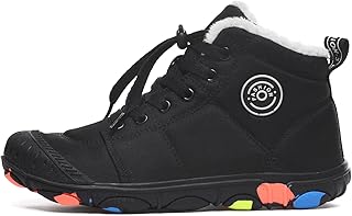 Barfußschuhe Kinder Winterstiefel Outdoor Winter Warm Gefüttert rutschfest Leicht Winterschuhe Jungen Mädchen Outdoor Winter Trekking Wanderstiefel EU30-39