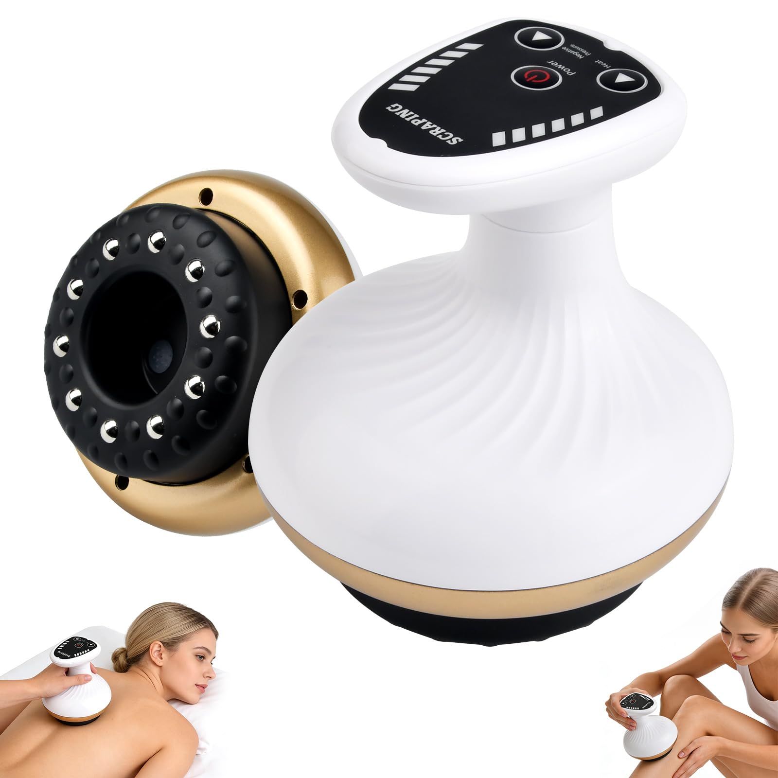 Cellulite Massagegerät, Massage 4-in-1 Massagegerät gegen Cellulite, Elektrisch Anti-Cellulite Gerät, 9 Stufen Vakuum Massage mit Wärmefunktion für Straffere Haut für Ganzkörper Anwendung