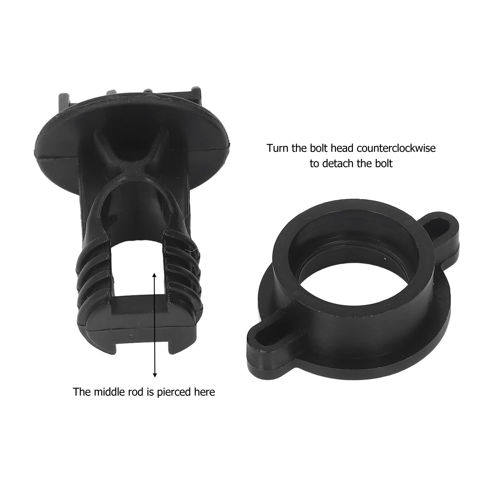 Aislador ABS Resistente a la Lluvia, Cerca Eléctrica, Aisladores Tipo Perno para Jardín Agrícola, 100 Uds. (BLACK)