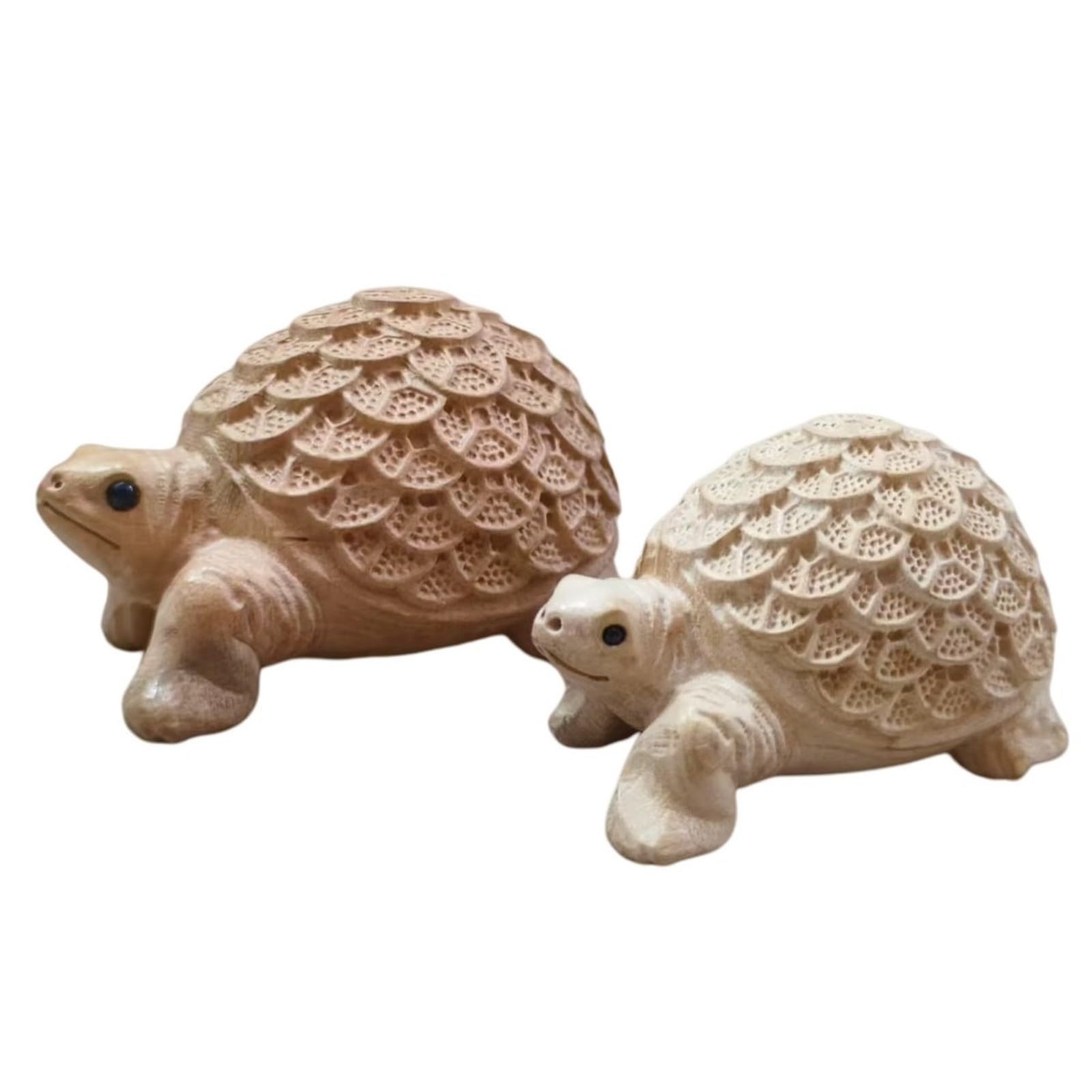 NBKLSWSUI Wooden Tortoise Carving Statue For Living Room Decor Handmade Vintage Wood Sculpture Ornament Bedroom Office Feng Shui Accent