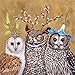 Paperproducts Designs"Owl Family by Vicki Sawyer" Paper Cocktail/Beverage Napkins, Gold