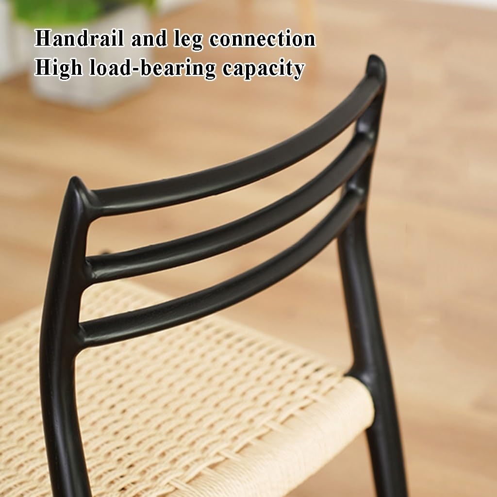 TemkIN Home Dining Chair, Rattan Solid Wood Seat, Patio Garden Leisure Chair, Outdoors Rattan Sunlounger, Lazy Home Backrest Wicker Chair