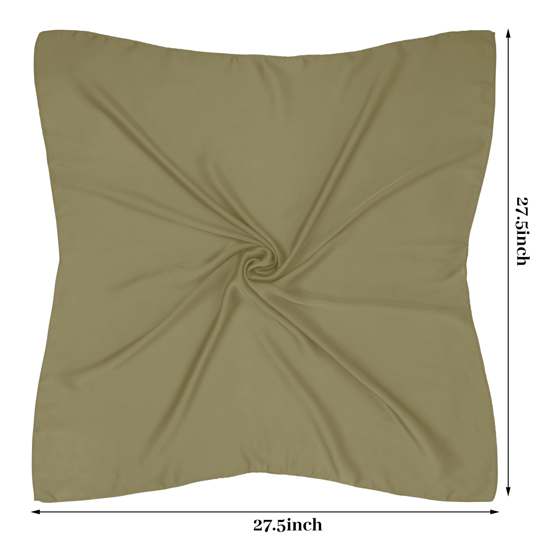 Pistha Satin Scarf Square Scarf Neck Hair Scarf Handkerchief Bandanas for Women Men Girls Boys Costume Accessory 27.5 inch: Army Green