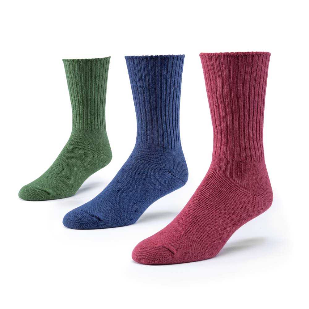 Maggie'S Organics Sock, Crew, 3Pk, Rsp/Gr/Nv , 3/10-13 (Pack Of 3 )
