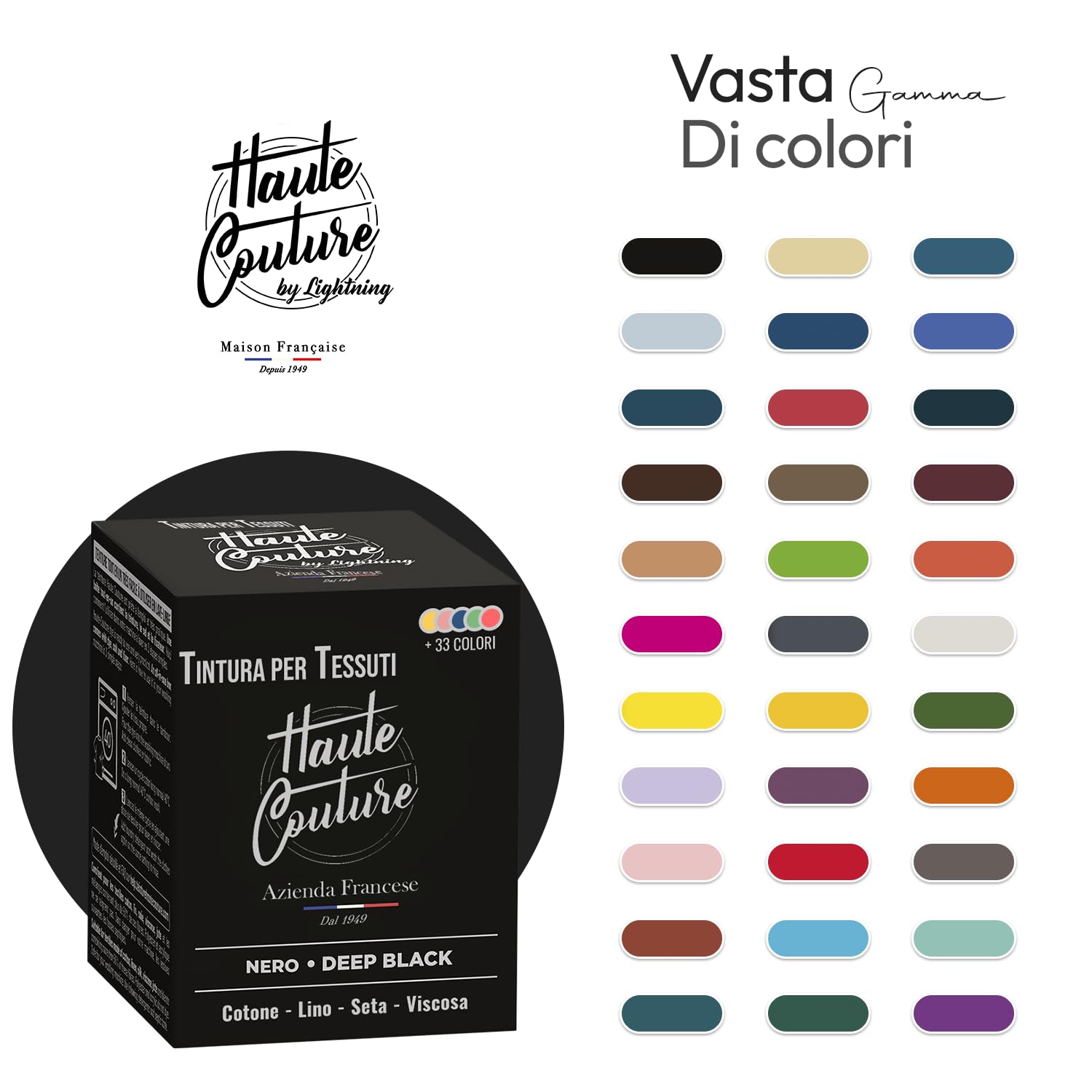 Haute Couture - Tintura Tessile Tutto-in-Uno - Nero - 3x350g