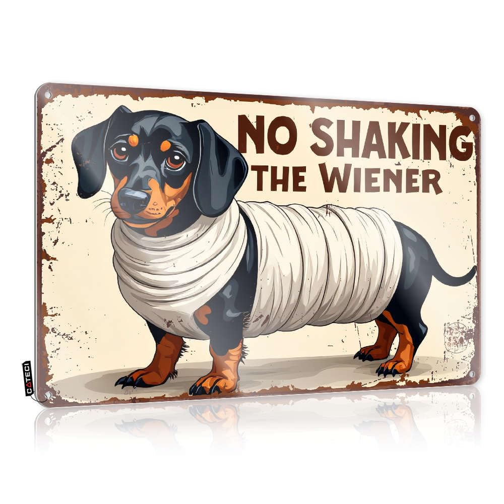 Fzfn Colour Modern Decoration Rustic Designer | No Shaking The Wiener! Nice Metal Wall Decor For Outhouse Home(20X30cm)