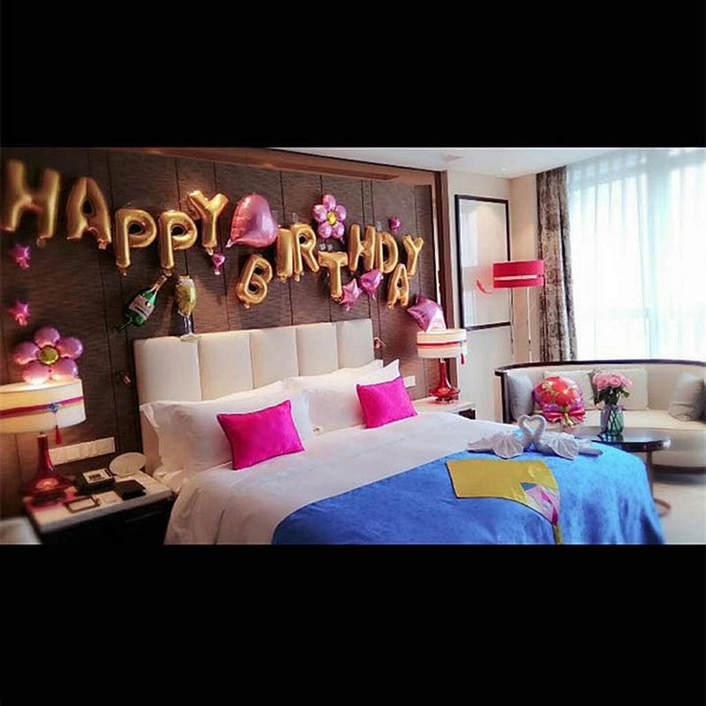 Hnhx Anniversaire Romantique Surprise Decoration Golden Balloon Package Decoration Chambre Decoration Embellissement De Fete D Anniversaire Amazon Fr Jeux Et Jouets