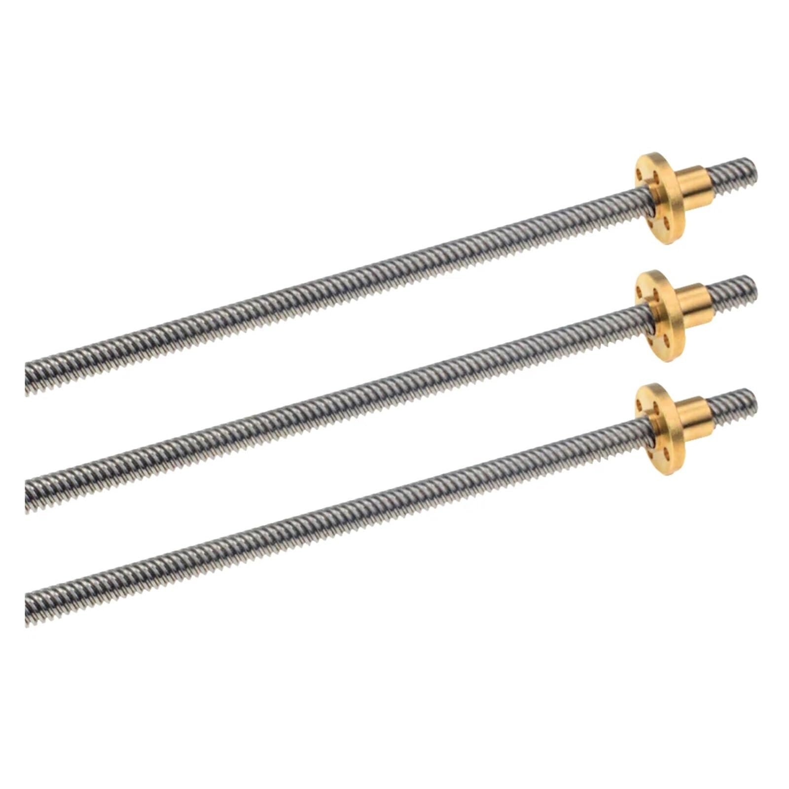 Metal Ball Screw nut 3pcs THSL-400-8D Trapezoidal Rod Lead Screw Thread 8mm T8 Lead 2mm Length 100mm-500mm with Brass Nut(100mm)