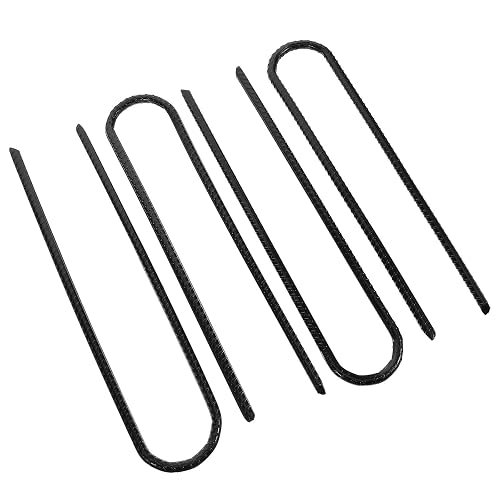KICHOUSE 4pcs Heavy Duty Steel Ground Stakes Curved Hook Tent