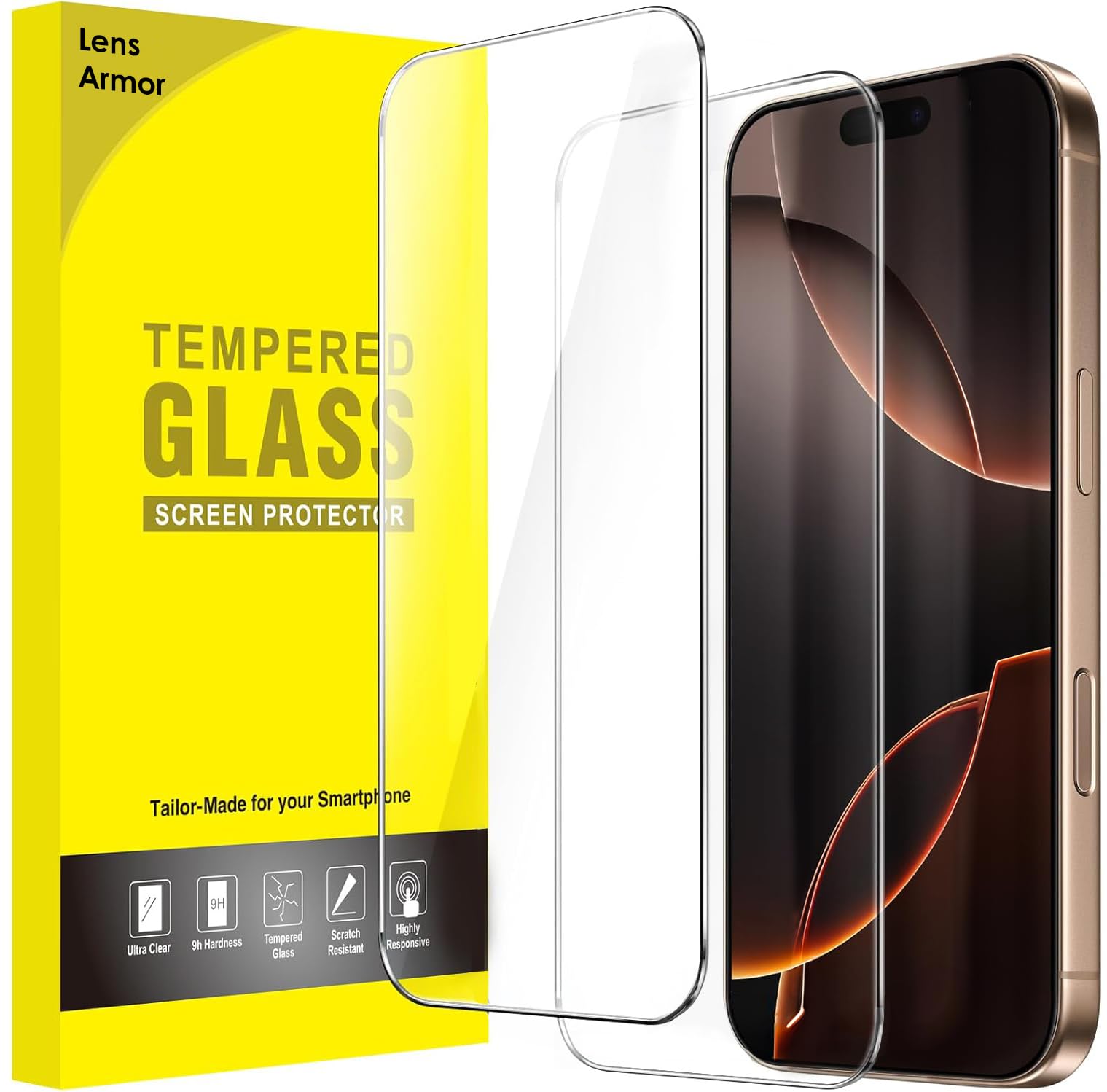 Lensarmor® 2 Pack Compatible with Iphone 16 Pro Max Screen Guard - 16 Pro Max Tempered Glass, 9H Hardness - 16 Pro Max Screen Protector - Edge To Edge Coverage With Easy Installation Kit (B0DGCWMD5T) Amazon Price History, Amazon Price Tracker