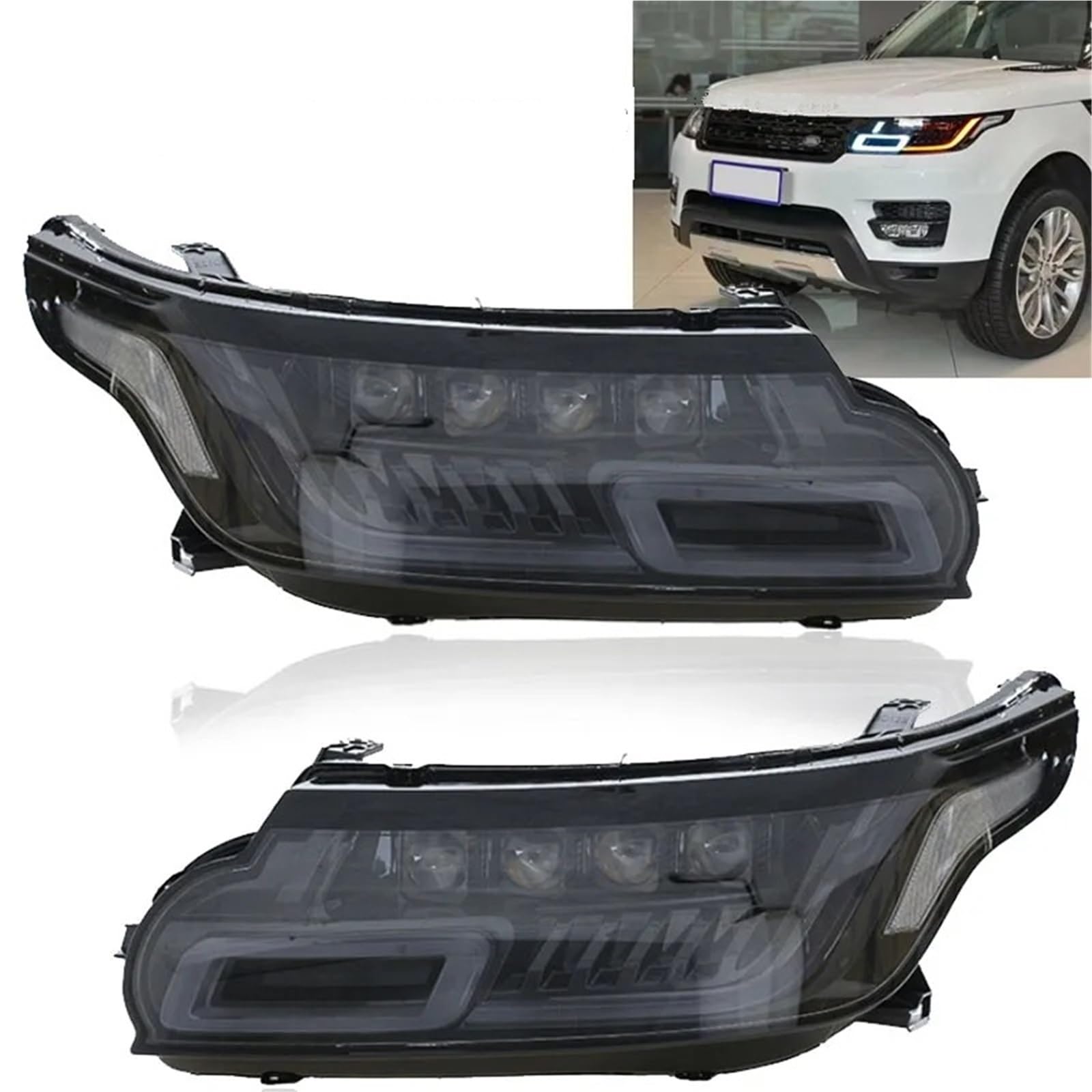 Faro Coche Faros LED Para Coche, Plug And Play, Para Land Para Rover, Para Range Sport L494 (2014, 2015, 2016 Y 2017), Vogue L405 Faros Delanteros(Style B)