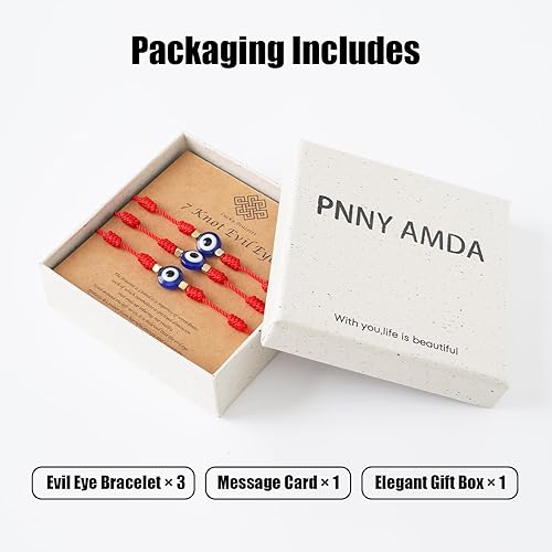 Miniatura 5 de Pulseras Eye Mal pulseras trenzadas hechas a mano ajustables de la suerte - Protección de buena suerte minimalista