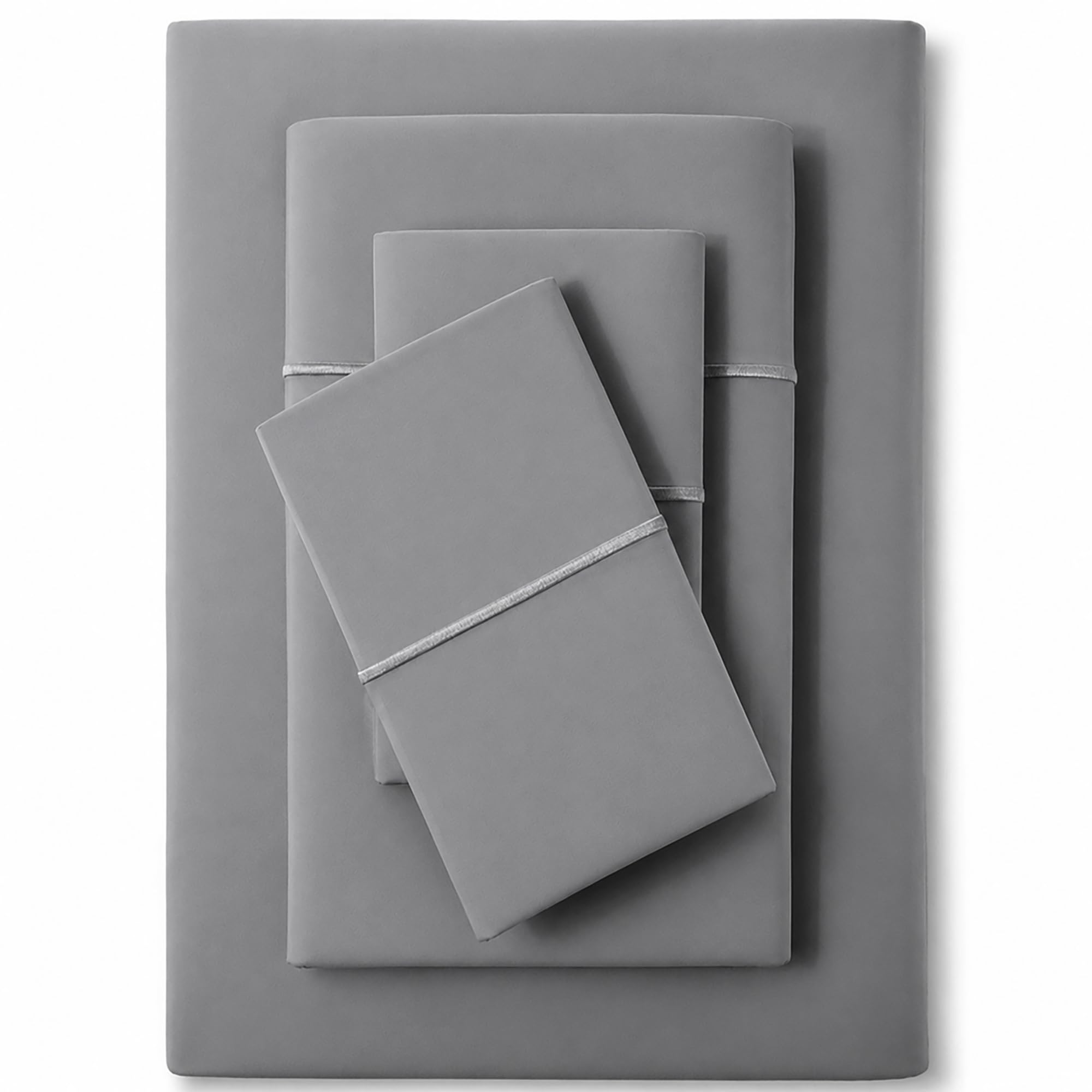 Feather &amp; Stitch 100% Cotton Sateen 500 TC King Size Bed Sheet Set