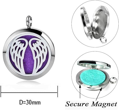 Miniatura 6 de Aromatherapy Essential Oil Diffuser Necklace 316L Stainless Steel Locket Pendant with 24 Inch Chain