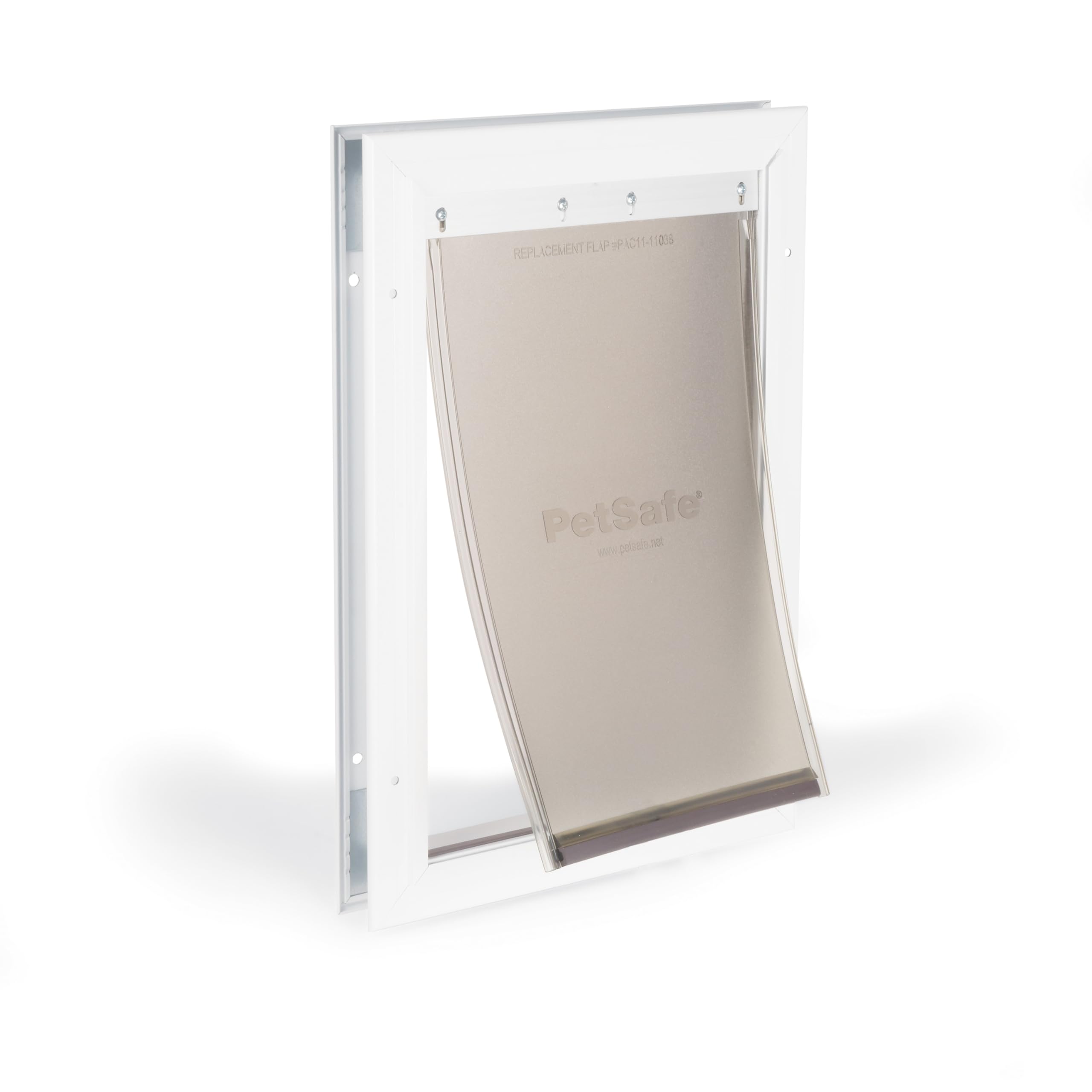 PetSafe Staywell - Puerta con Marco de Aluminio para Gatos Grandes y Perros Medianos - Sistema de Bloqueo, Resistente, Aislante y Fácil de Instalar, No Apta para Vidrio - M