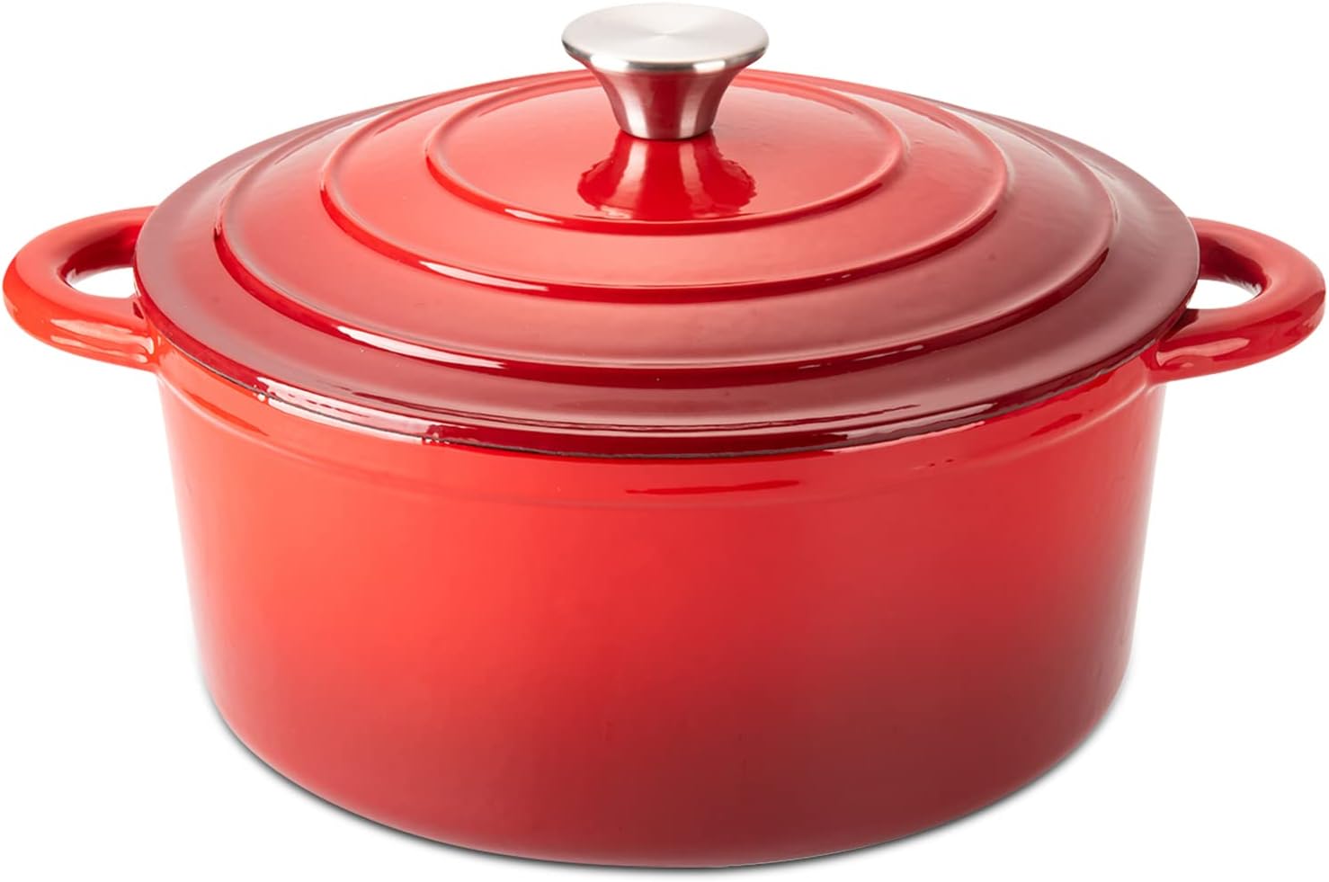 Hamilton Beach Enameled Cast Iron Dutch Oven 5.5Quart Red