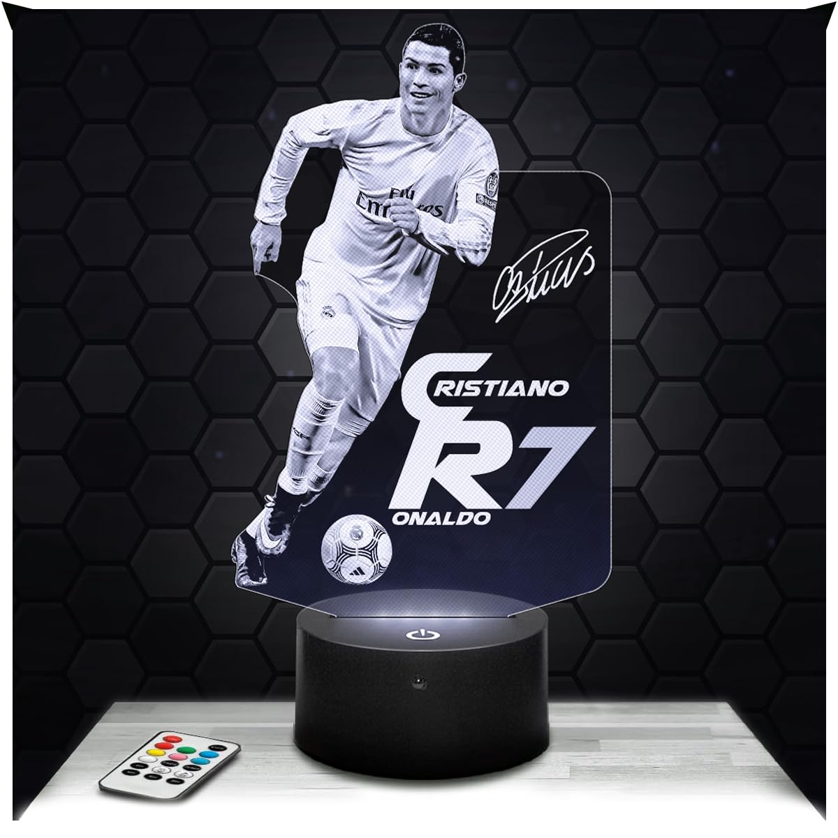Lampephoto.fr - Cristiano Ronaldo Real M 3D Lamp Decoration Collection Footballer Gift Idea for Men and Women Cristiano Ronaldo Real M Night Light Room Decor, Original Christmas, Gift Idea for Men TOP — image 1