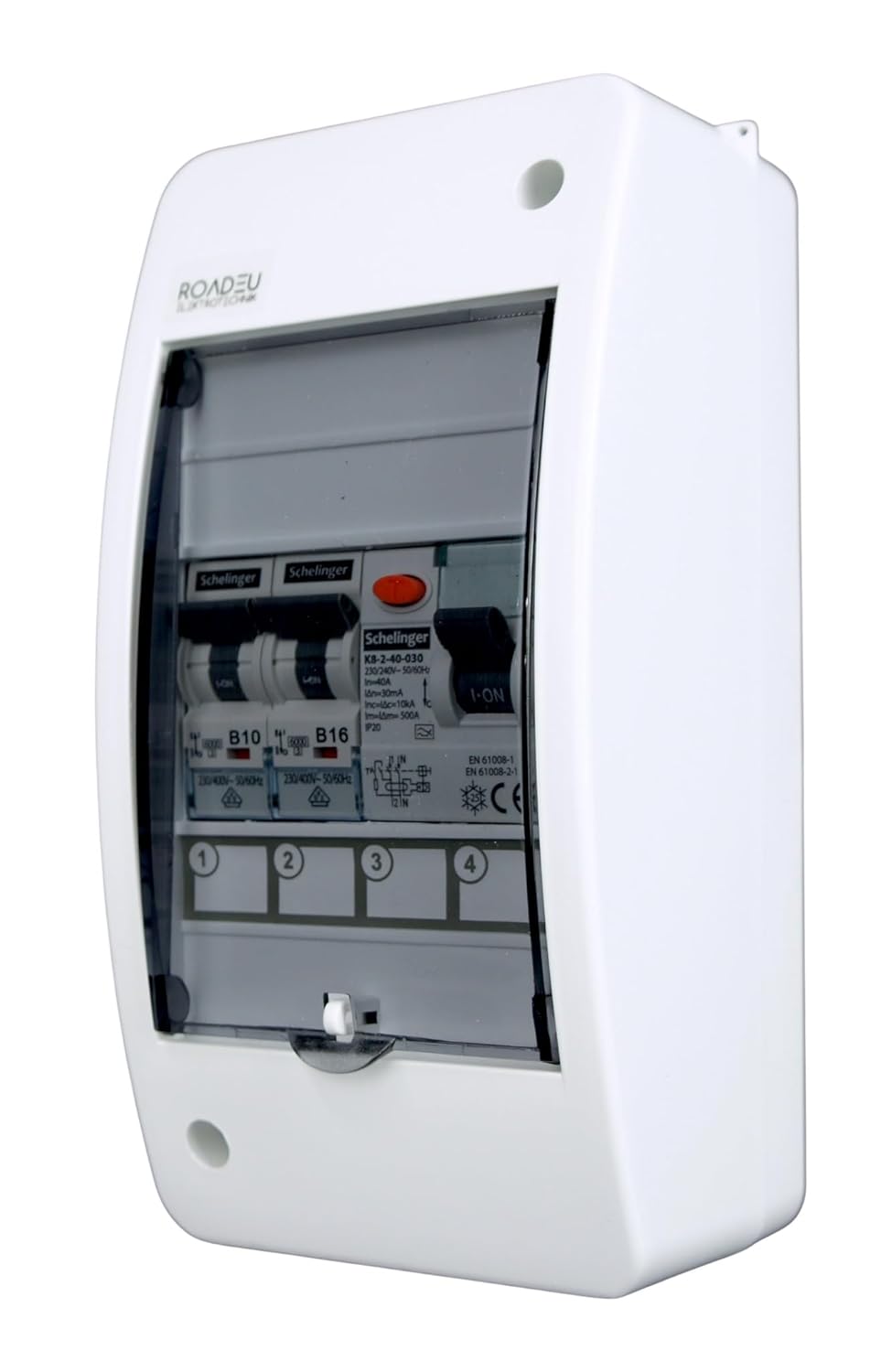 RoadEu Aufputz Sicherungskasten 230V FI 40A 30mA Typ A + LS