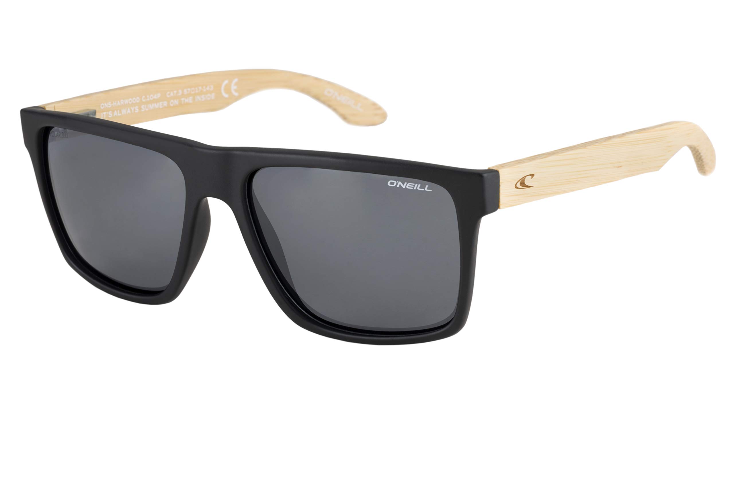 O'NeillHarwood 2.0 Men's Square Bamboo Polarized Sunglasses, 57 mm
