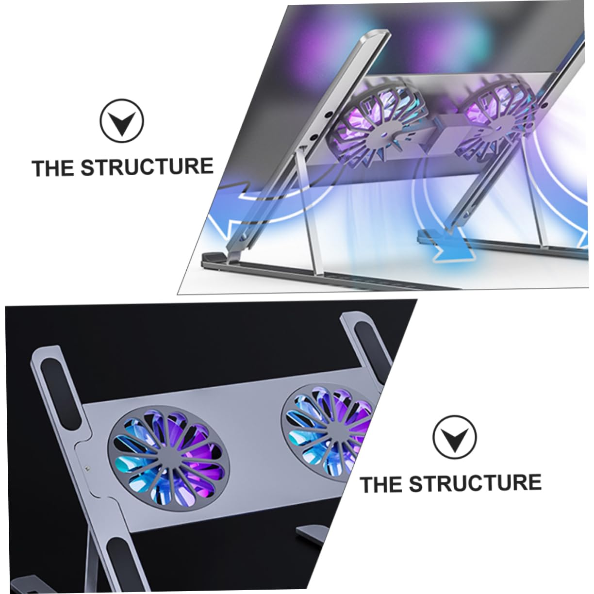 Uonlytech Verstellbarer Gaming Laptop Kühler aus Aluminiumlegierung mit Turbinen Saugfunktion und Innen Sowie Außenluftzirkulation für Effiziente Kühlung und Arbeit