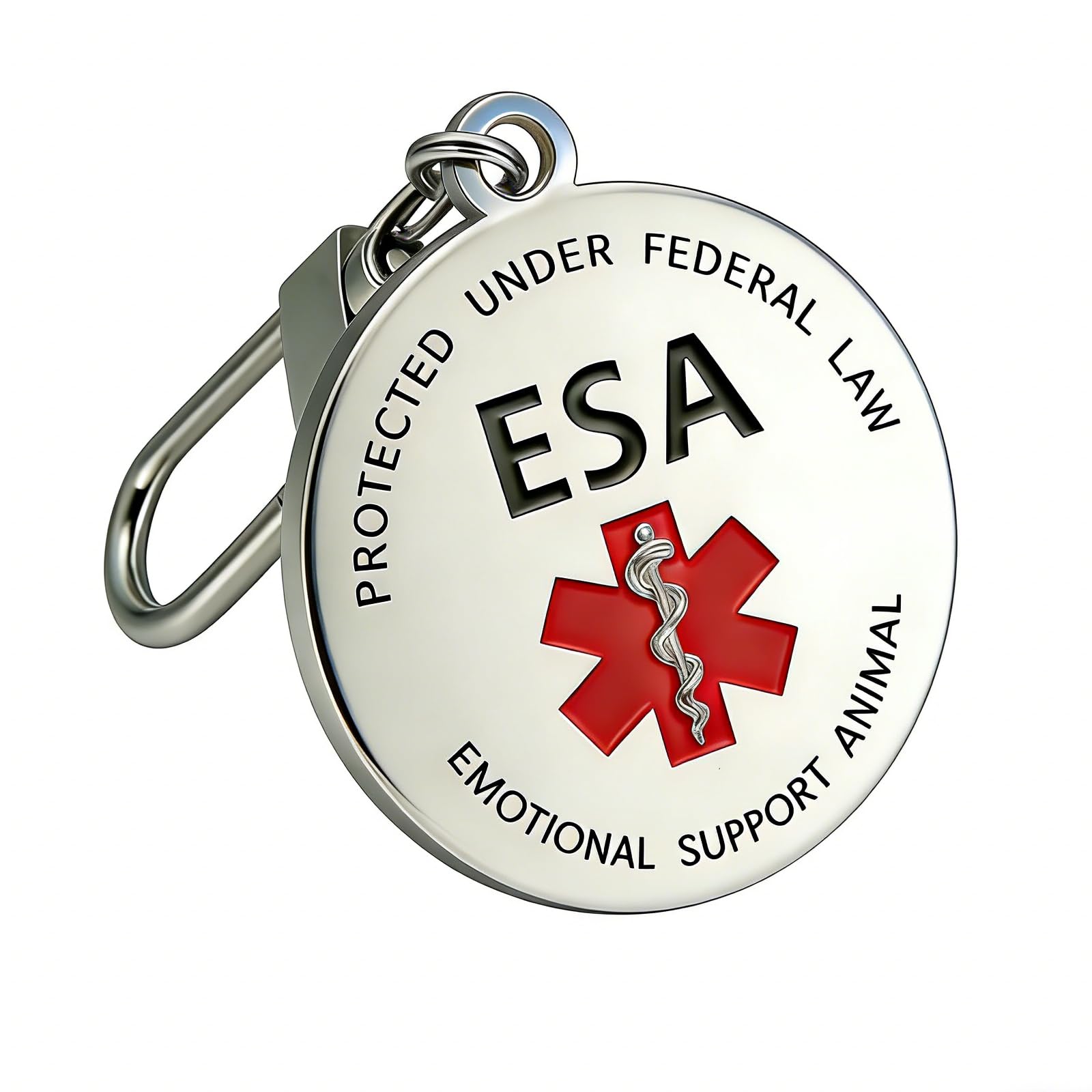 Emotional Support Dog tag, ESA ID Tag Easily Attach to Vest, Collar, Harness (Medium-1.18inch)