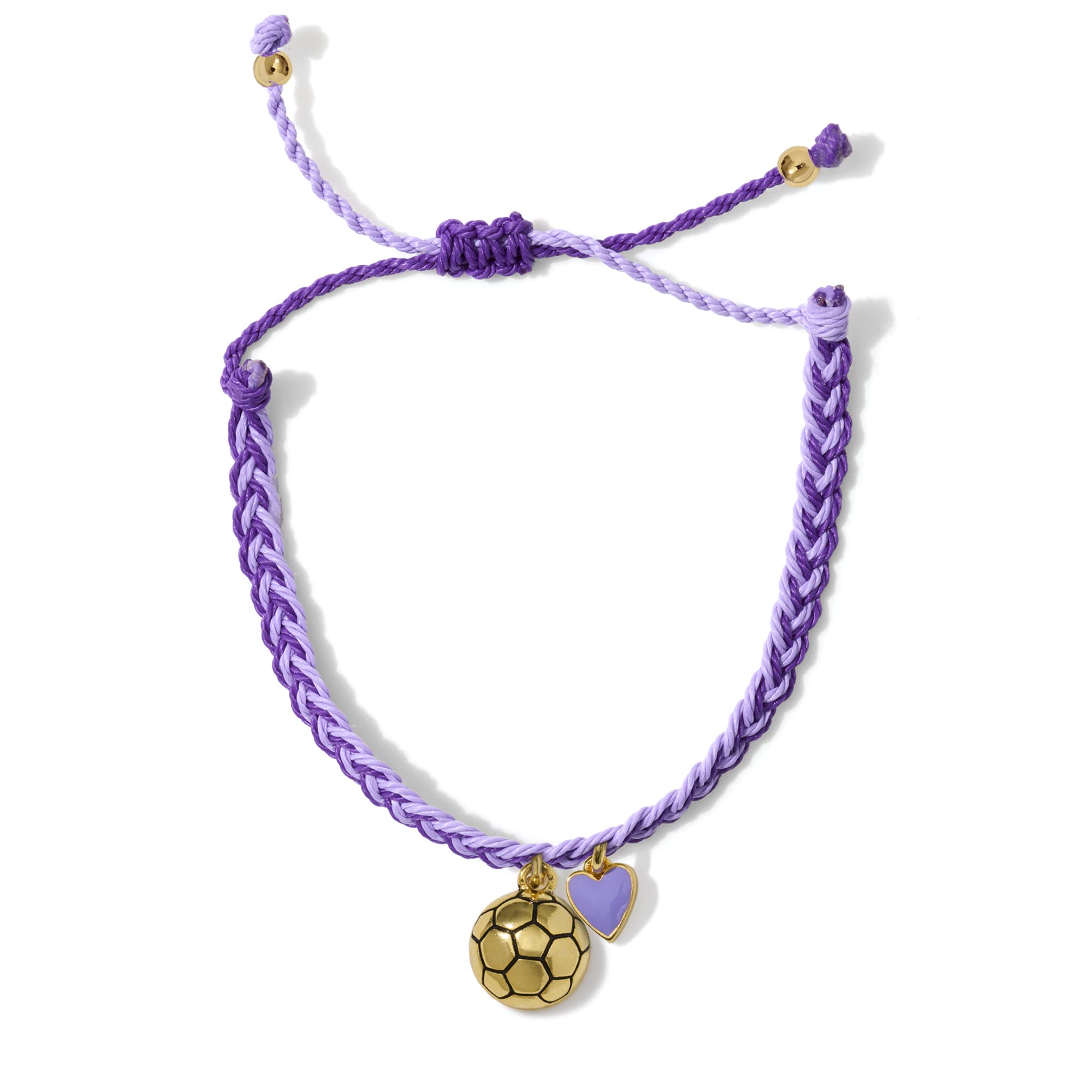 Soccer Heart Gold Charm Bracelet 100% Waterproof Adjustable Friendship Jewelry Gift Teams