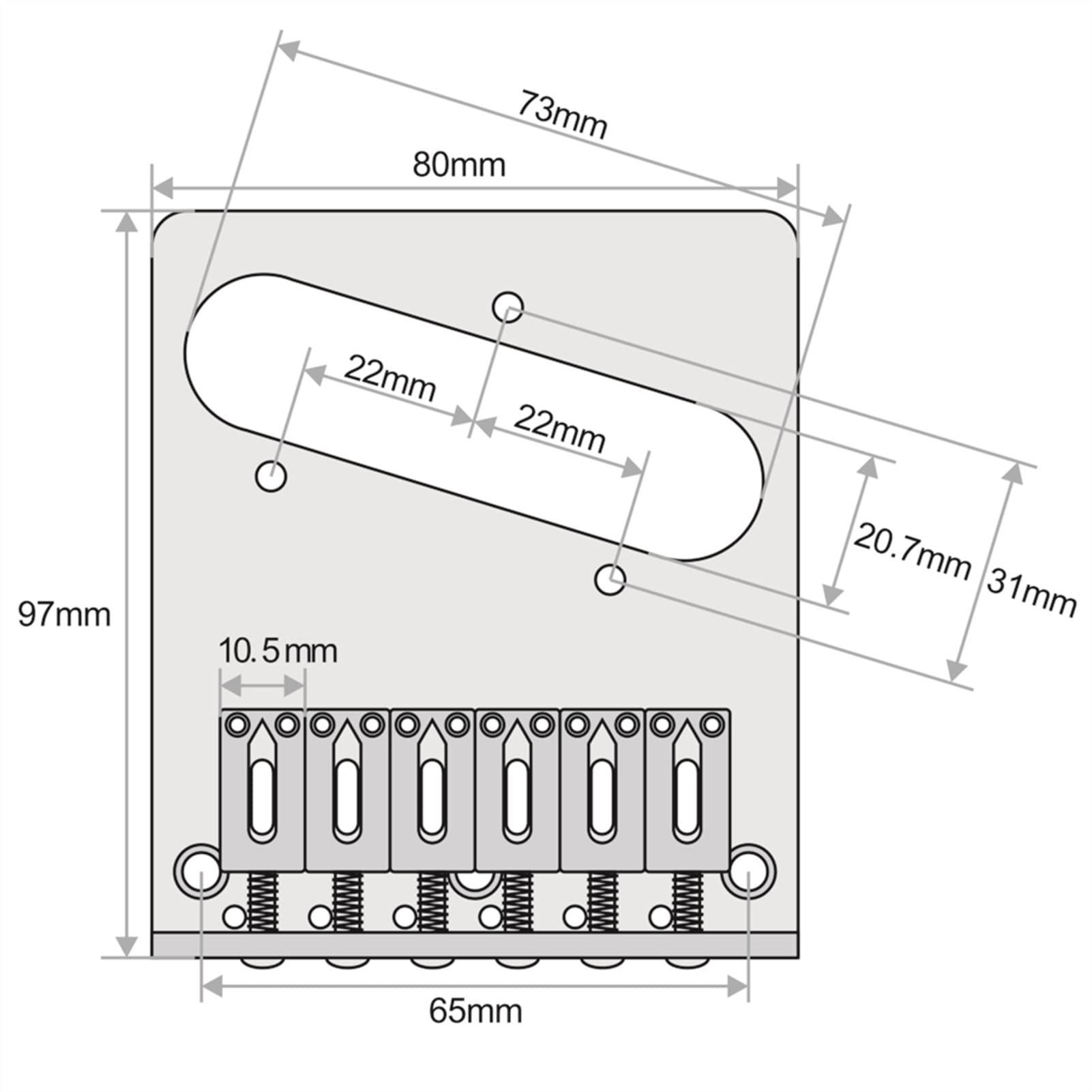 Parti di ricambio chitarra Set Di Chrome Guitar Bridge 6 Selle E Piastra Di Controllo Caricata Per Tl. Parti Della Chitarra