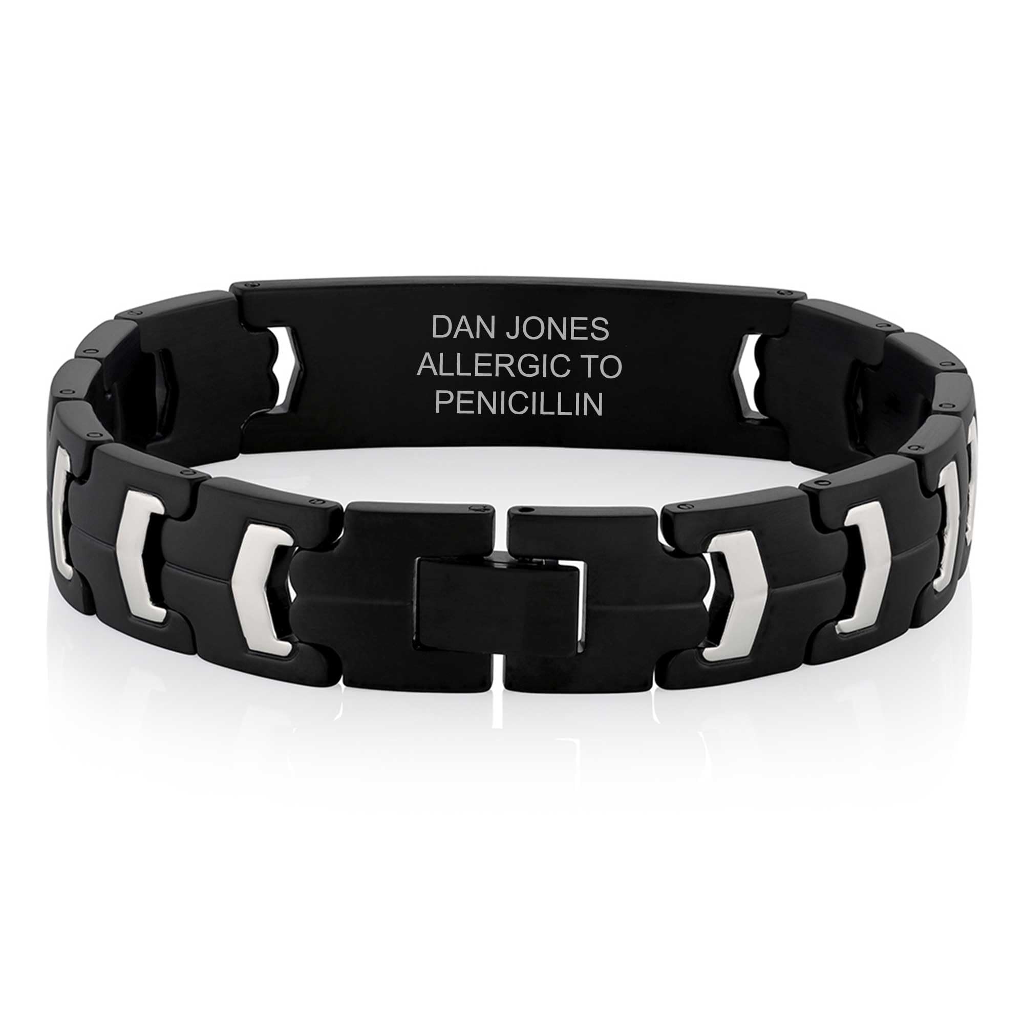 American Medical ID – Lynx Onyx Medical ID Bracelet, for 7.5