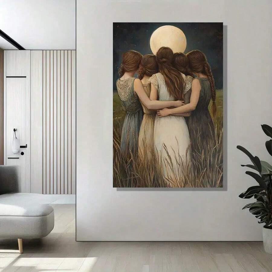 Affiche vintage Embrassant sous le clair de lune deco murale 60x90 - 2