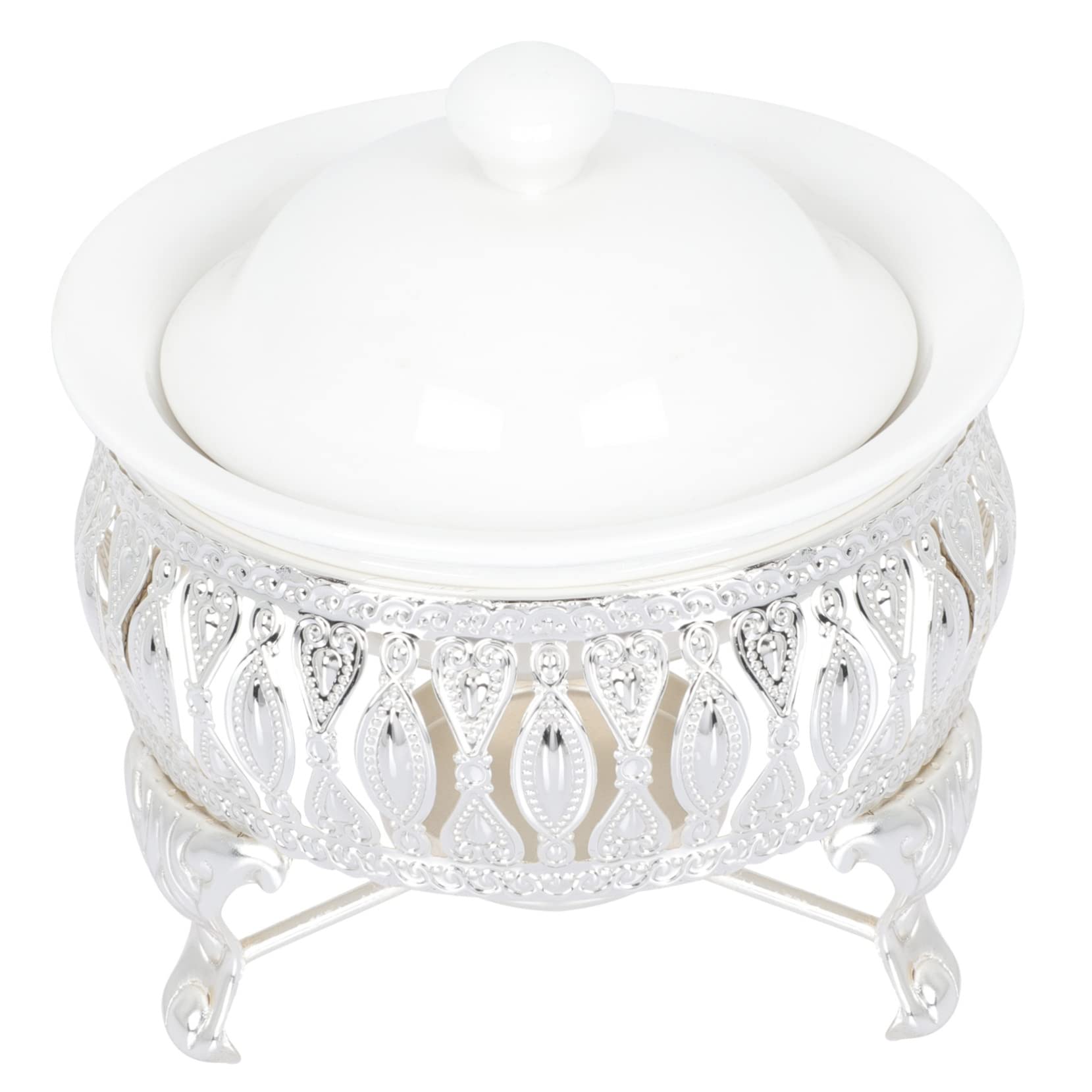 Amosfun Teapot Heating Base with Candle Holder Compact Teapot Pedestal for Warming Tea Decor for Tea Lovers Smooth Surface Design