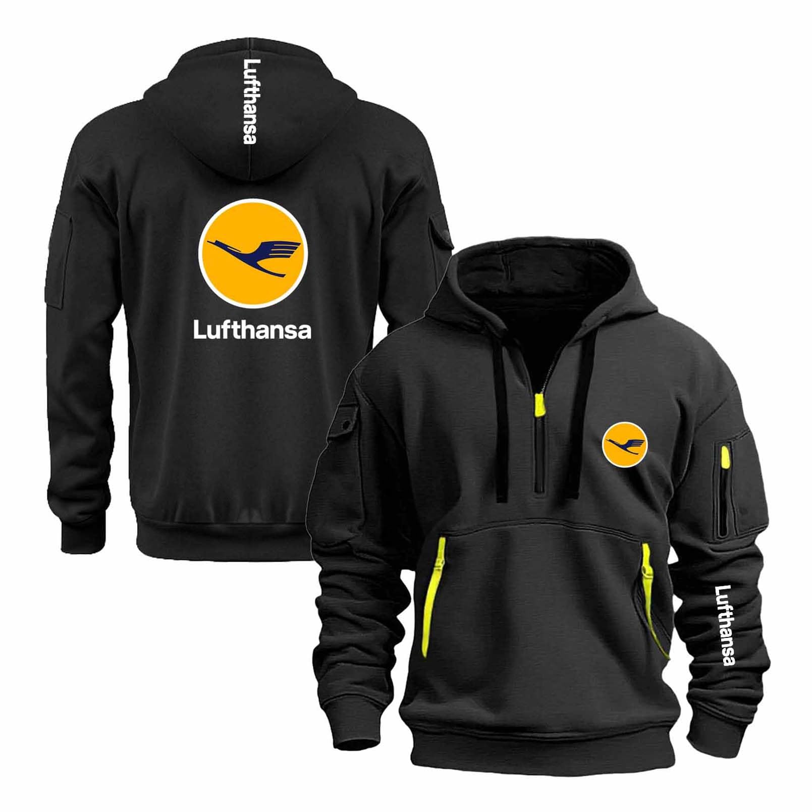 FBWZSAG Men's Long Sleeve Hoodie Sportswear for L.u.ft.h.an.sa Plain Graphic Hoody Half Zip Jacket Jumpers Cozy Sweatshirts Hooded Coat Sport Outwear Tops-HeiSe||3x_l