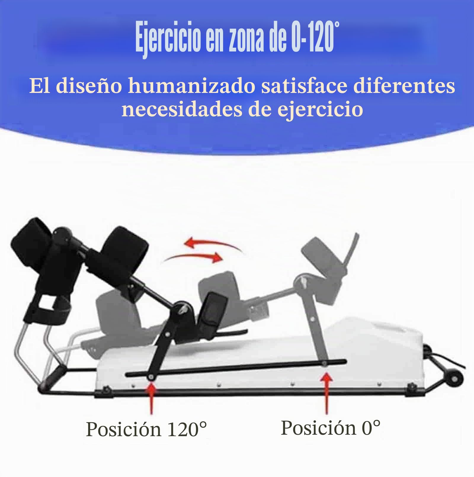 Equipo De Rehabilitación De Rodilla, Entrenador De Rehabilitación De Rodilla con Control Remoto, Máquina De Tracción De Miembros Inferiores Dispositivo De Entrenamiento De Piernas, 0-120 ° Y 10 Veloci