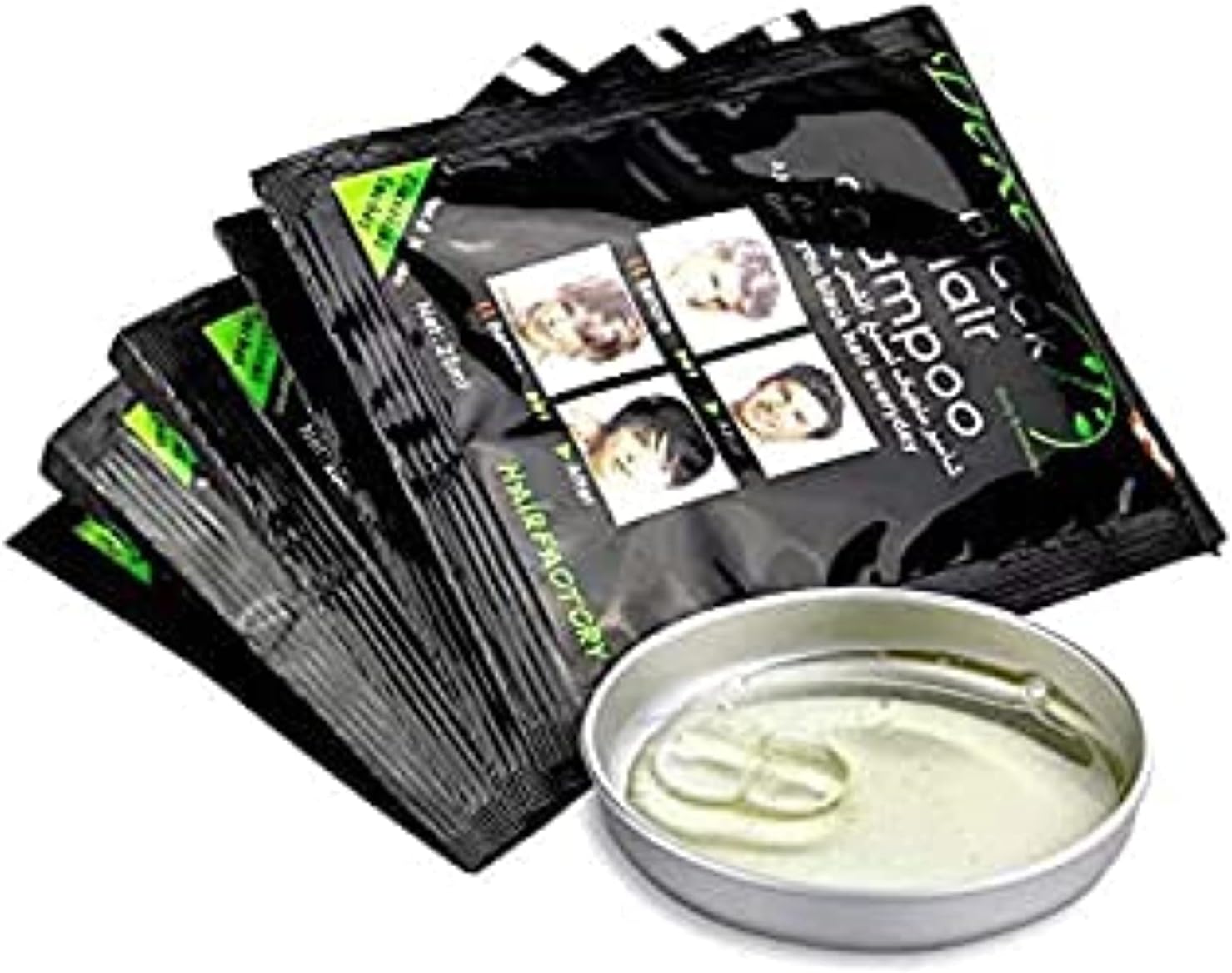 Signature Dexe Black Hair Shampoo 10 Pcs Bags Instant Hair Blackening Dye for Men Women Black Color - Simple to Use - Lasts 30 Days - Fast Acting Natural Ingredients - Signature Bundle by Maani